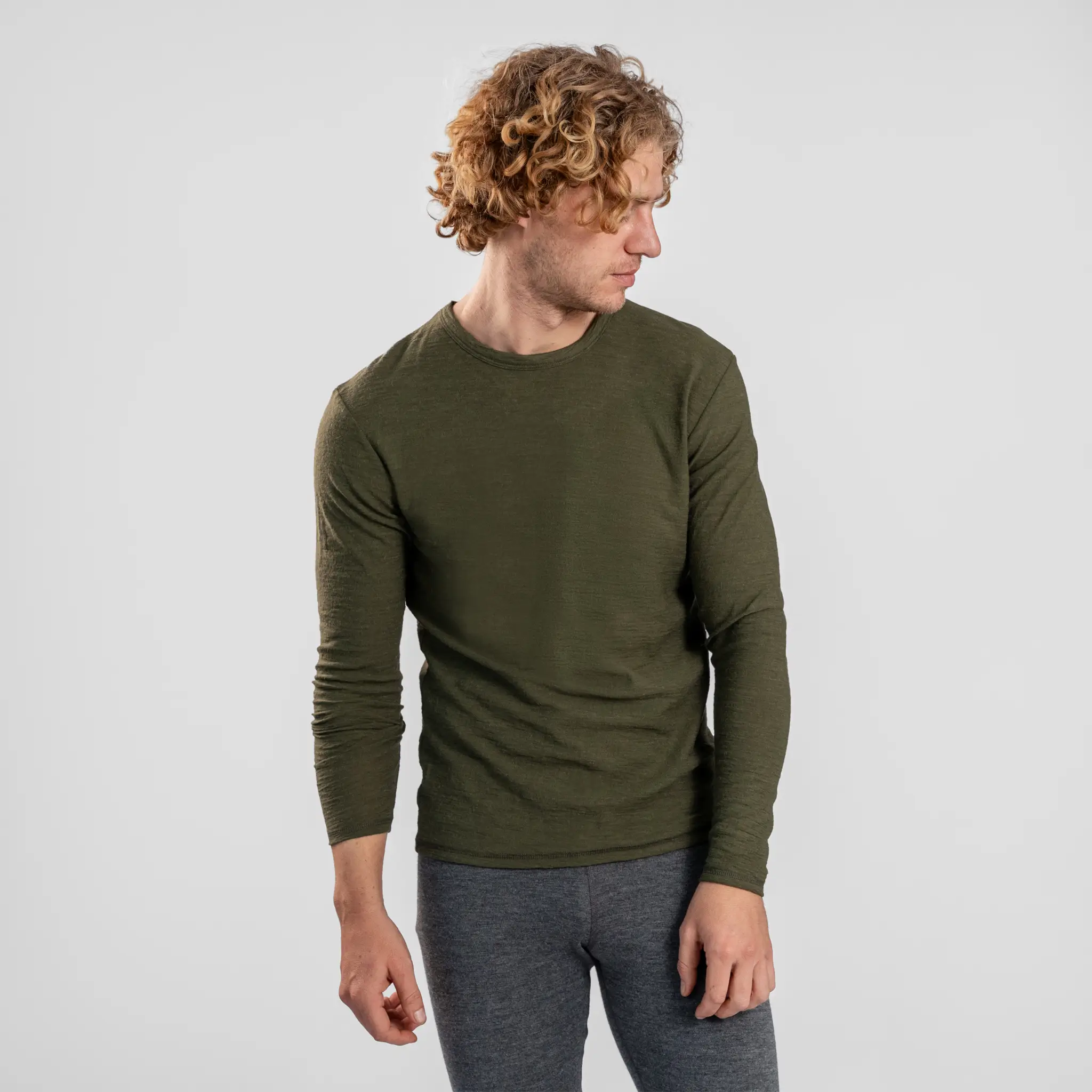 3 Pack Bundle - Men's Alpaca Wool Long Sleeve T-Shirt: 160 Ultralight - Image 54