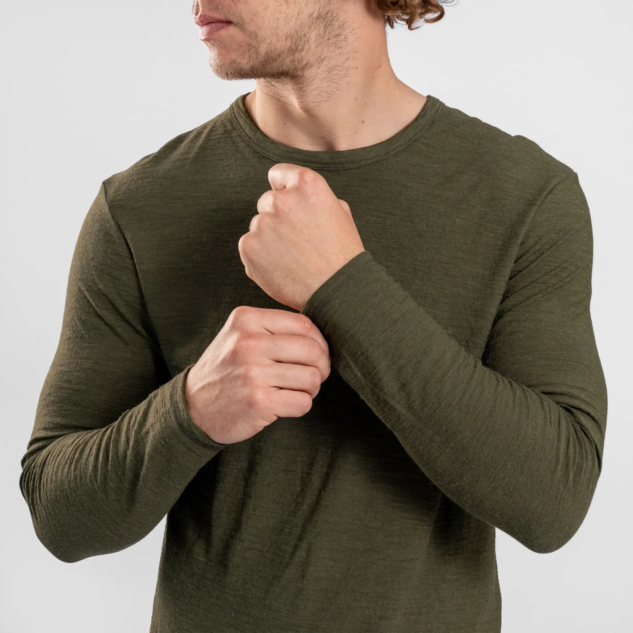 3 Pack Bundle - Men's Alpaca Wool Long Sleeve T-Shirt: 160 Ultralight - Image 56