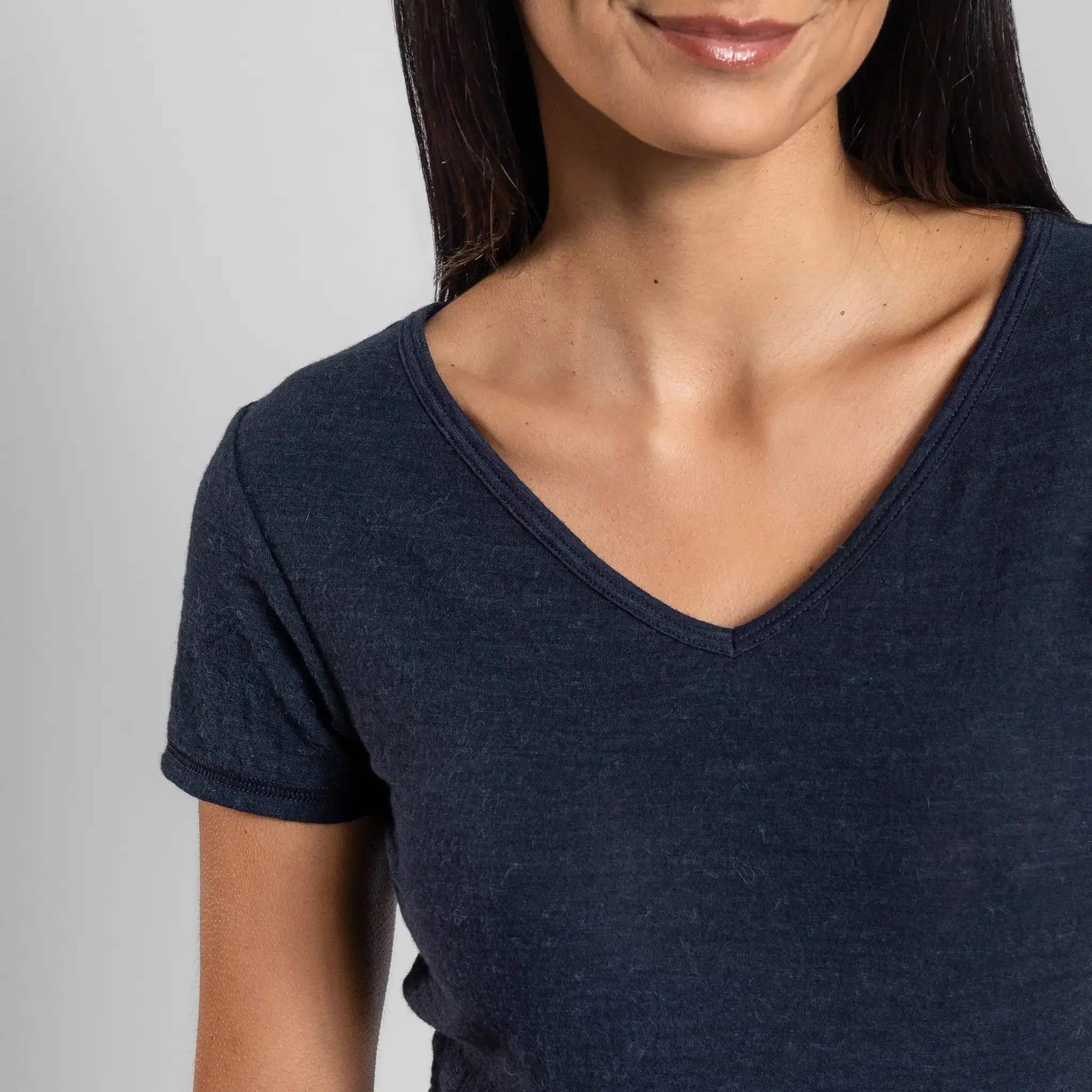 3 Pack Bundle - Women's Alpaca Wool T-Shirt: 160 Ultralight V-Neck - Image 4