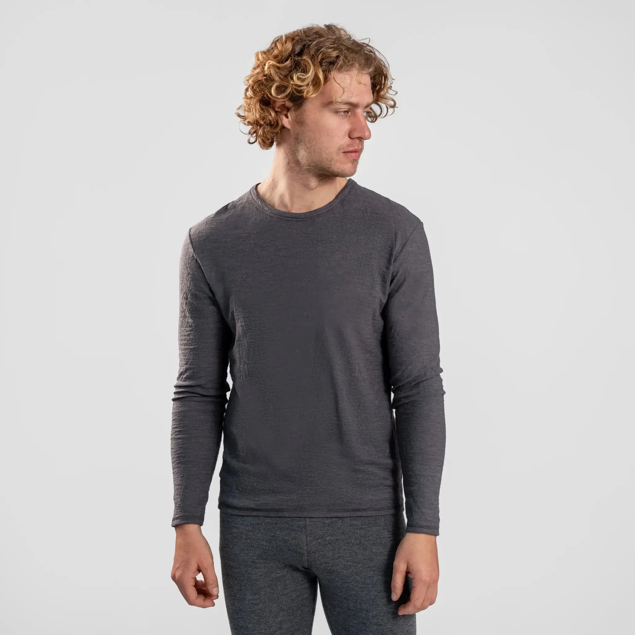 3 Pack Bundle - Men's Alpaca Wool Long Sleeve T-Shirt: 160 Ultralight - Image 15