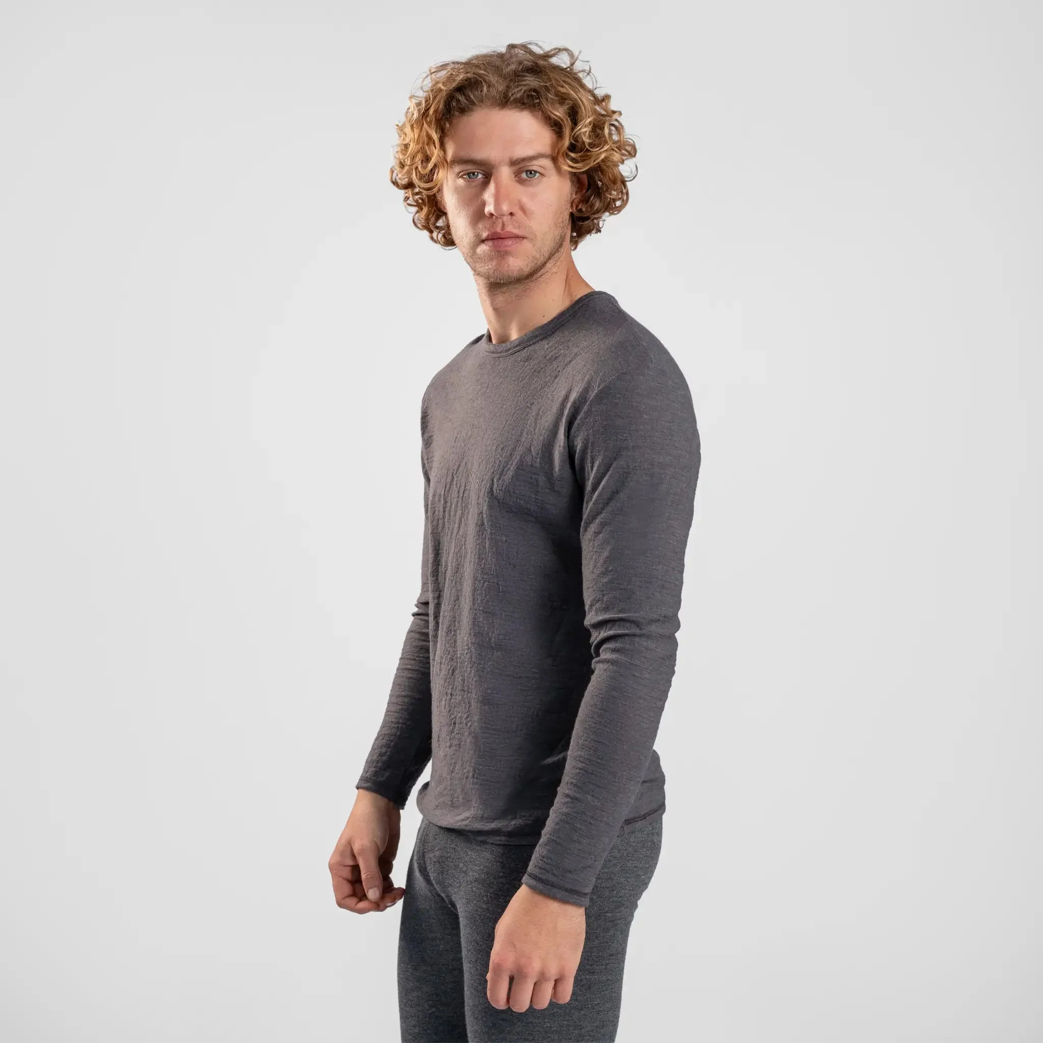 3 Pack Bundle - Men's Alpaca Wool Long Sleeve T-Shirt: 160 Ultralight - Image 16