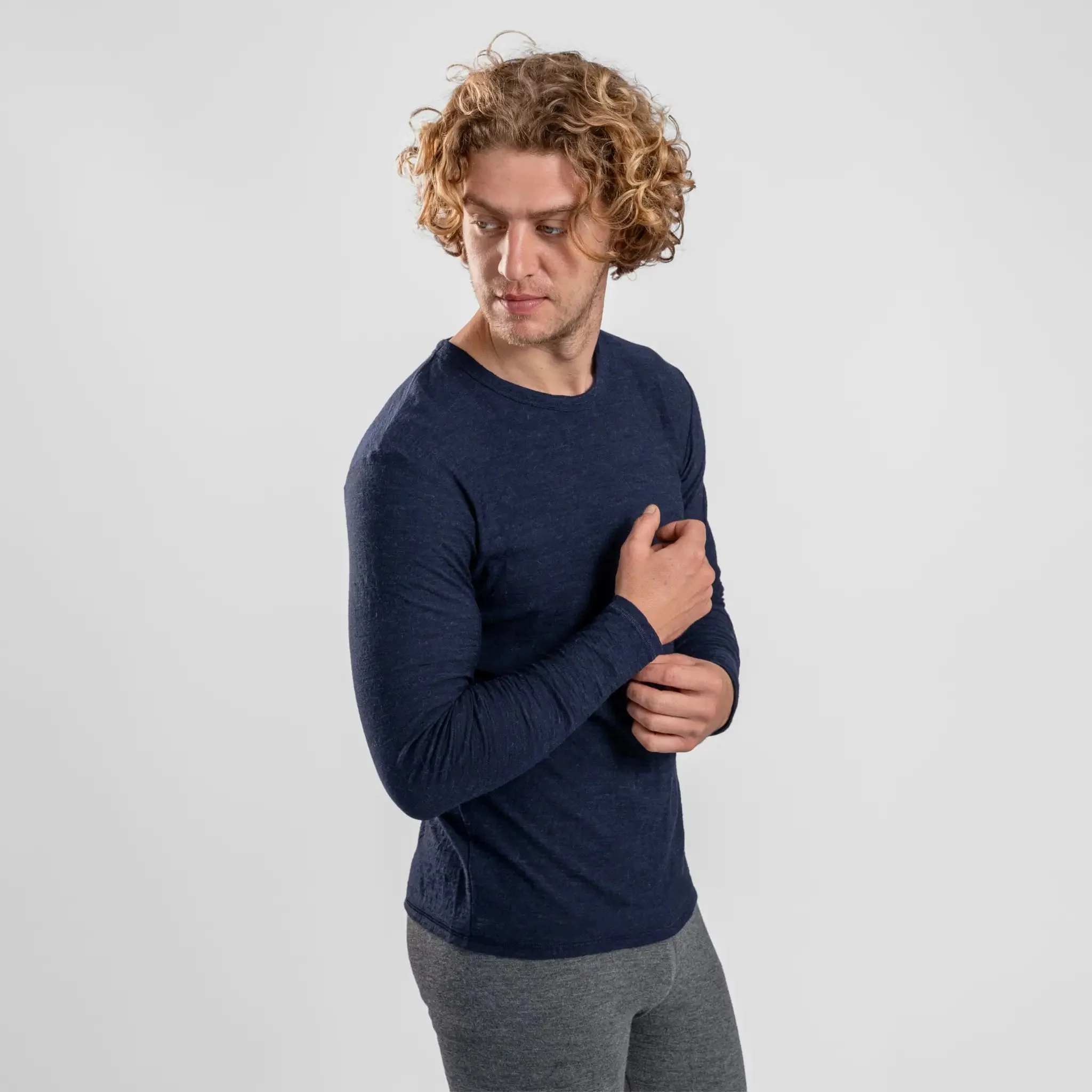 3 Pack Bundle - Men's Alpaca Wool Long Sleeve T-Shirt: 160 Ultralight - Image 20
