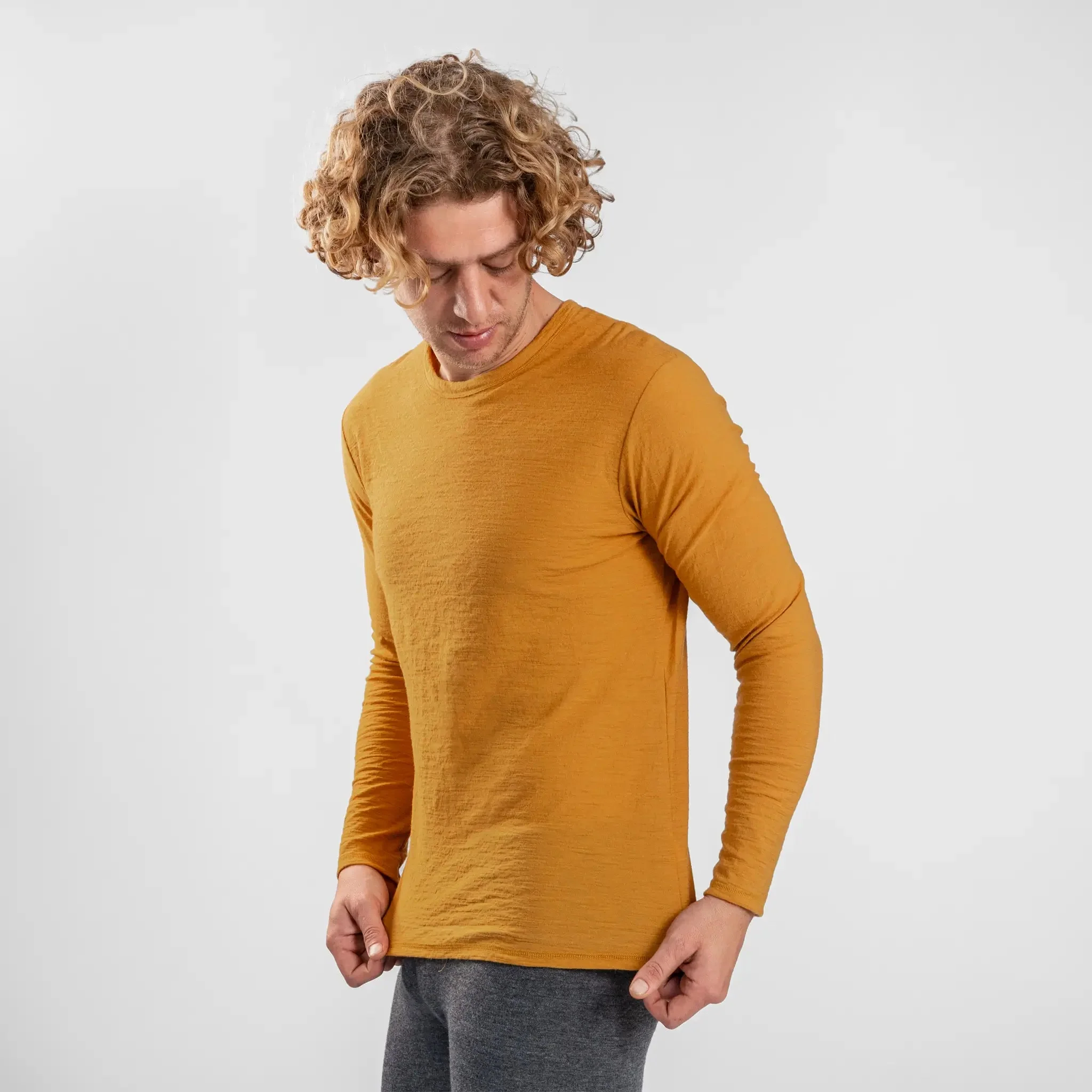 3 Pack Bundle - Men's Alpaca Wool Long Sleeve T-Shirt: 160 Ultralight - Image 44
