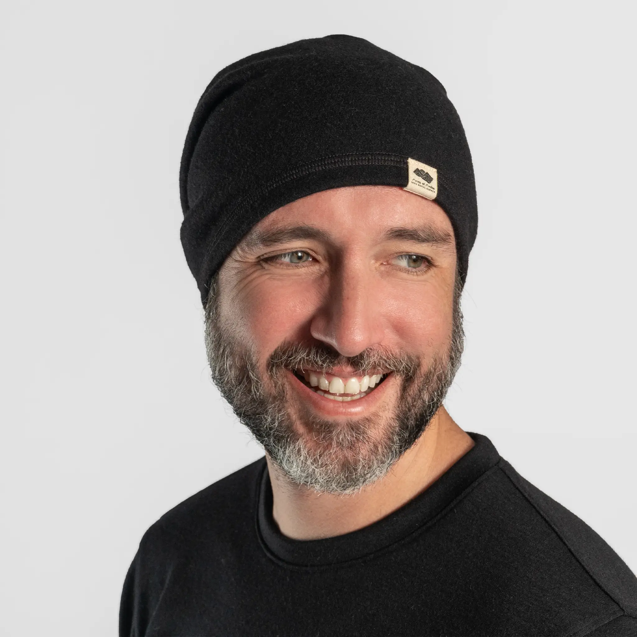 Alpaca Wool Folded Beanie Hat: 420 Midweight - Image 3