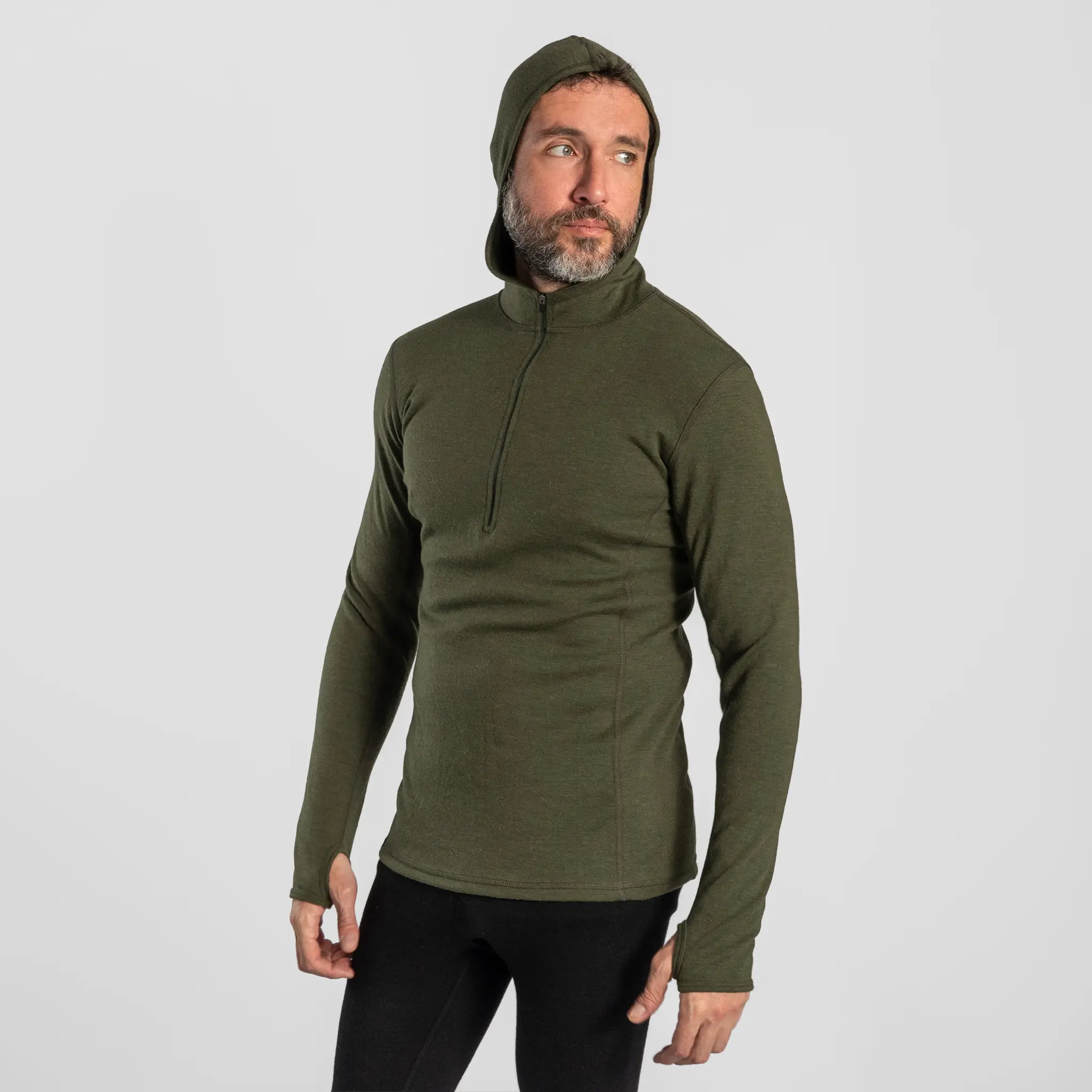 Men's Alpaca Wool Hoodie: 300 Lightweight Half-Zip - Image 21