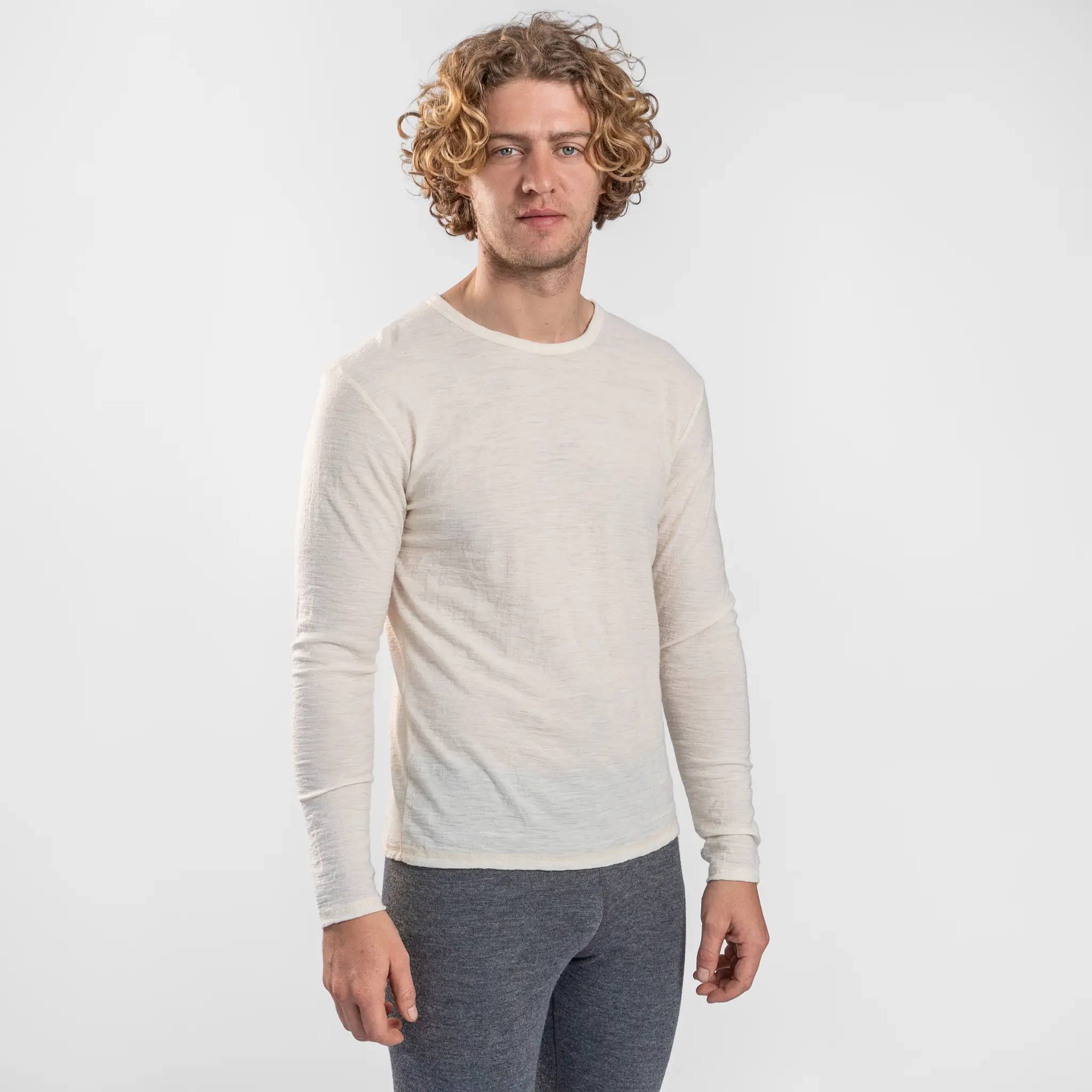 Men's Alpaca Wool Long Sleeve T-Shirt: 110 Featherweight - Image 5