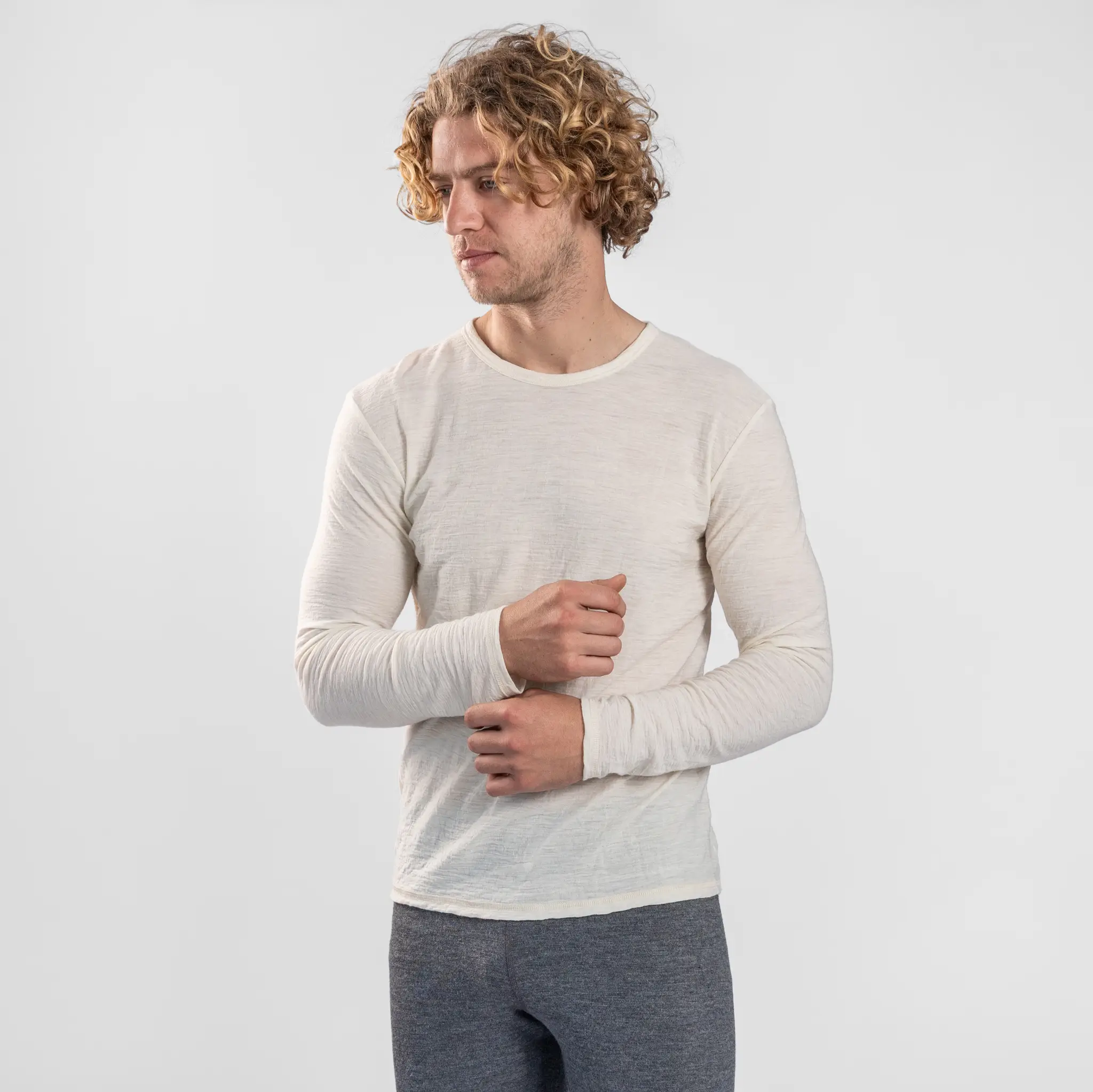 Men's Alpaca Wool Long Sleeve T-Shirt: 110 Featherweight - Image 6
