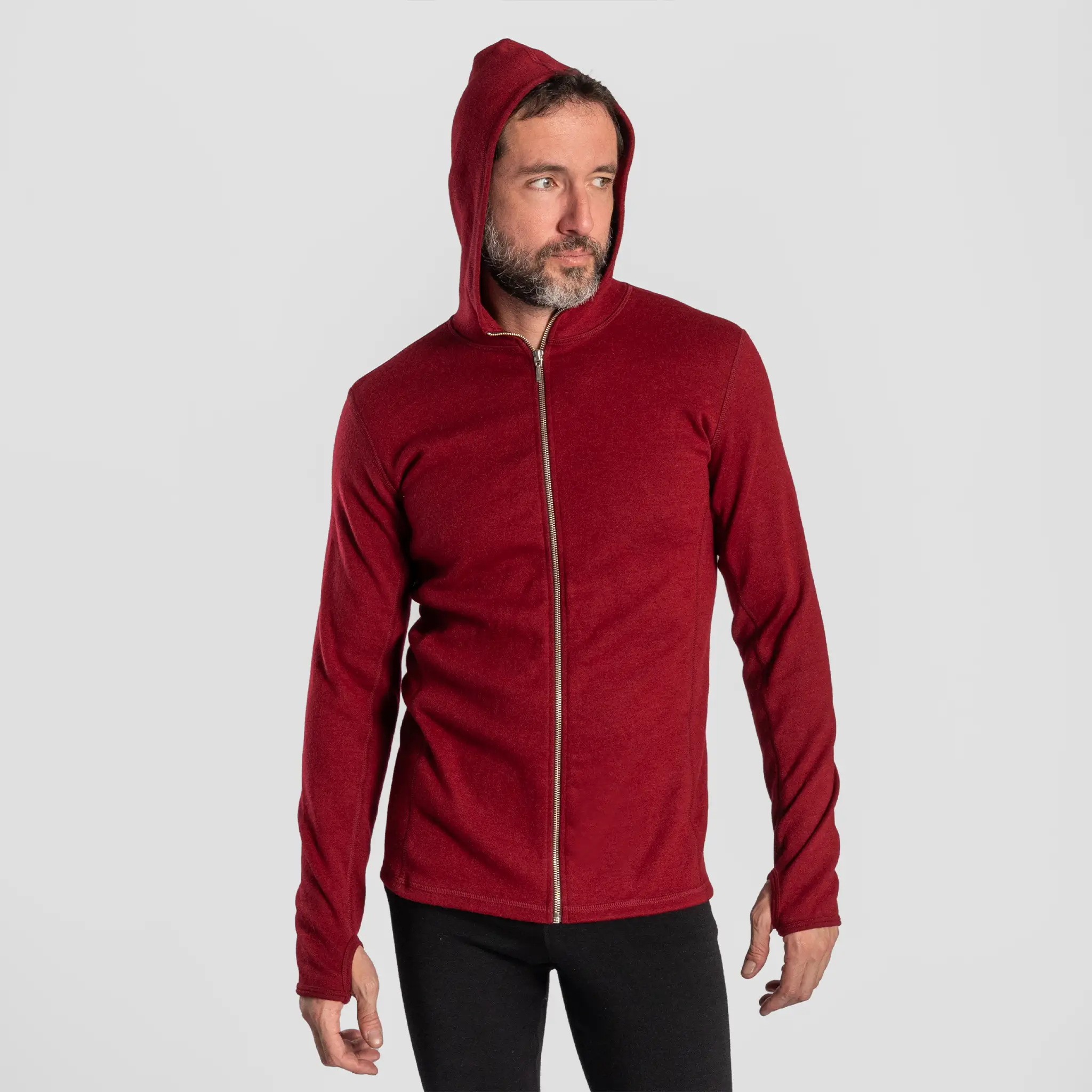 Men's Alpaca Wool Hoodie Jacket: 420 Midweight Full-Zip - Image 15
