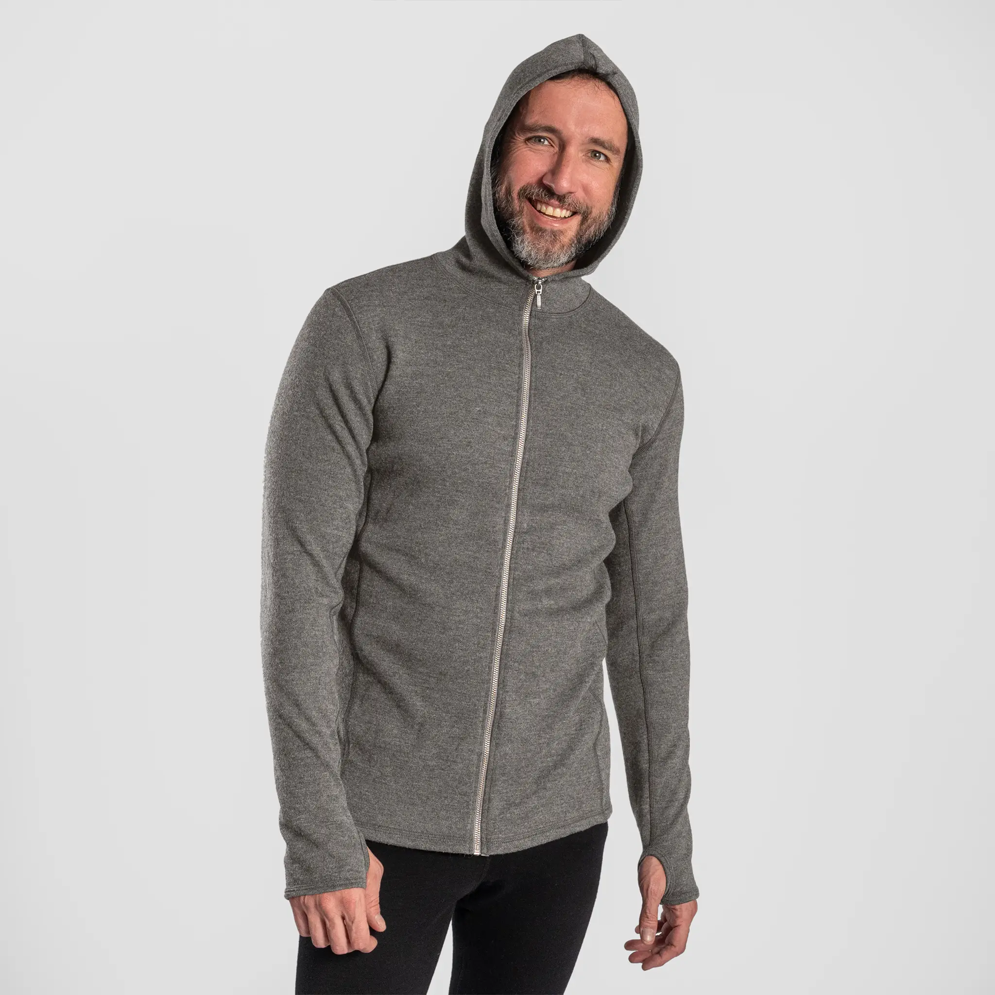 Men's Alpaca Wool Hoodie Jacket: 420 Midweight Full-Zip - Image 23