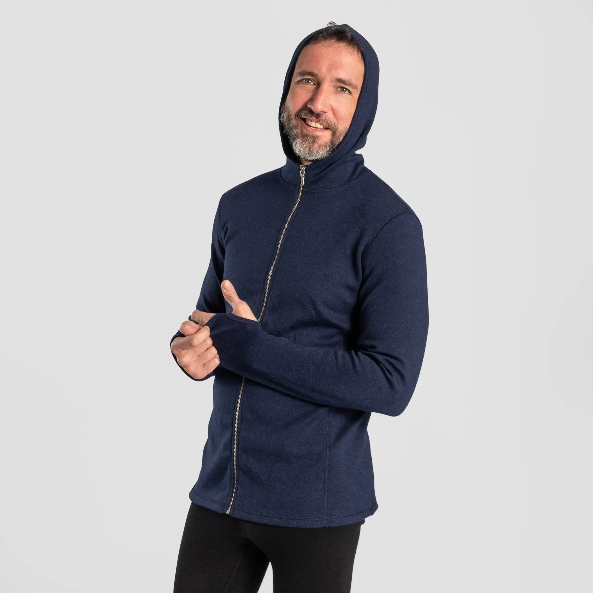 Men's Alpaca Wool Hoodie Jacket: 420 Midweight Full-Zip - Image 27