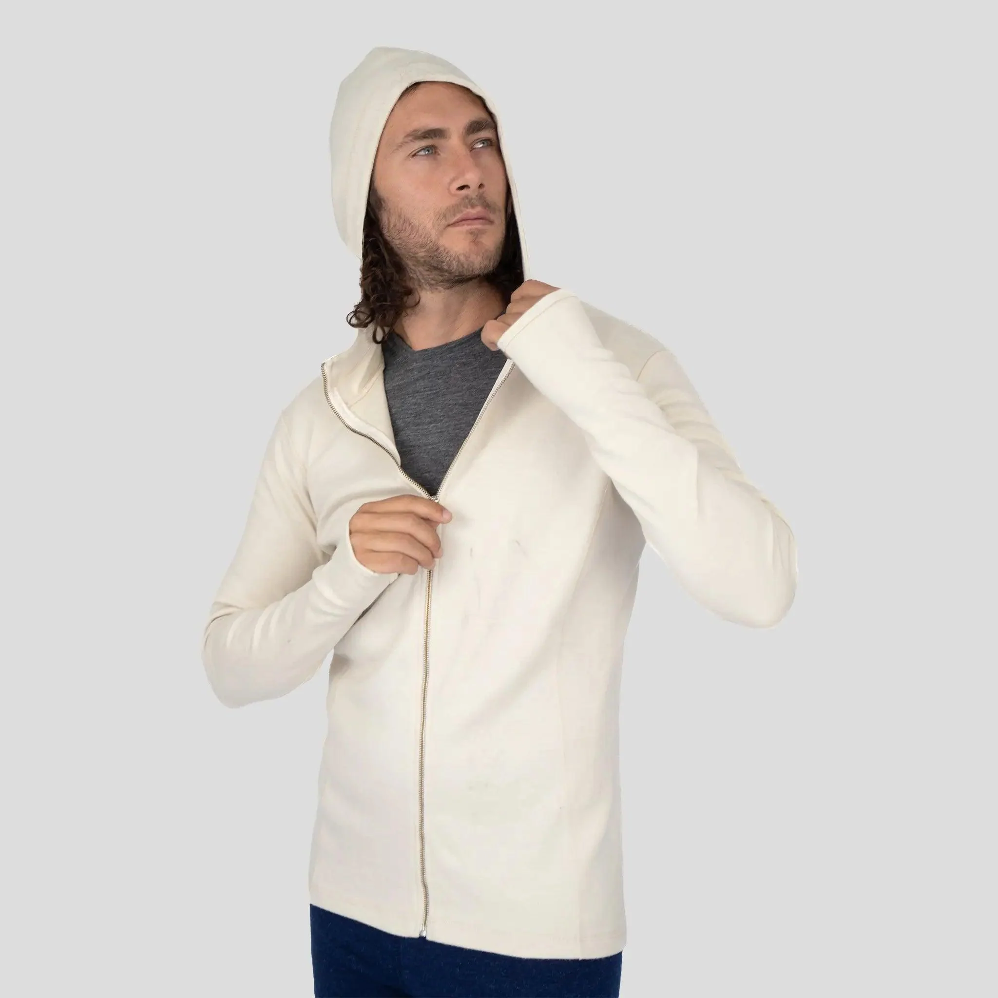 Men's Alpaca Wool Hoodie Jacket: 420 Midweight Full-Zip - Image 31