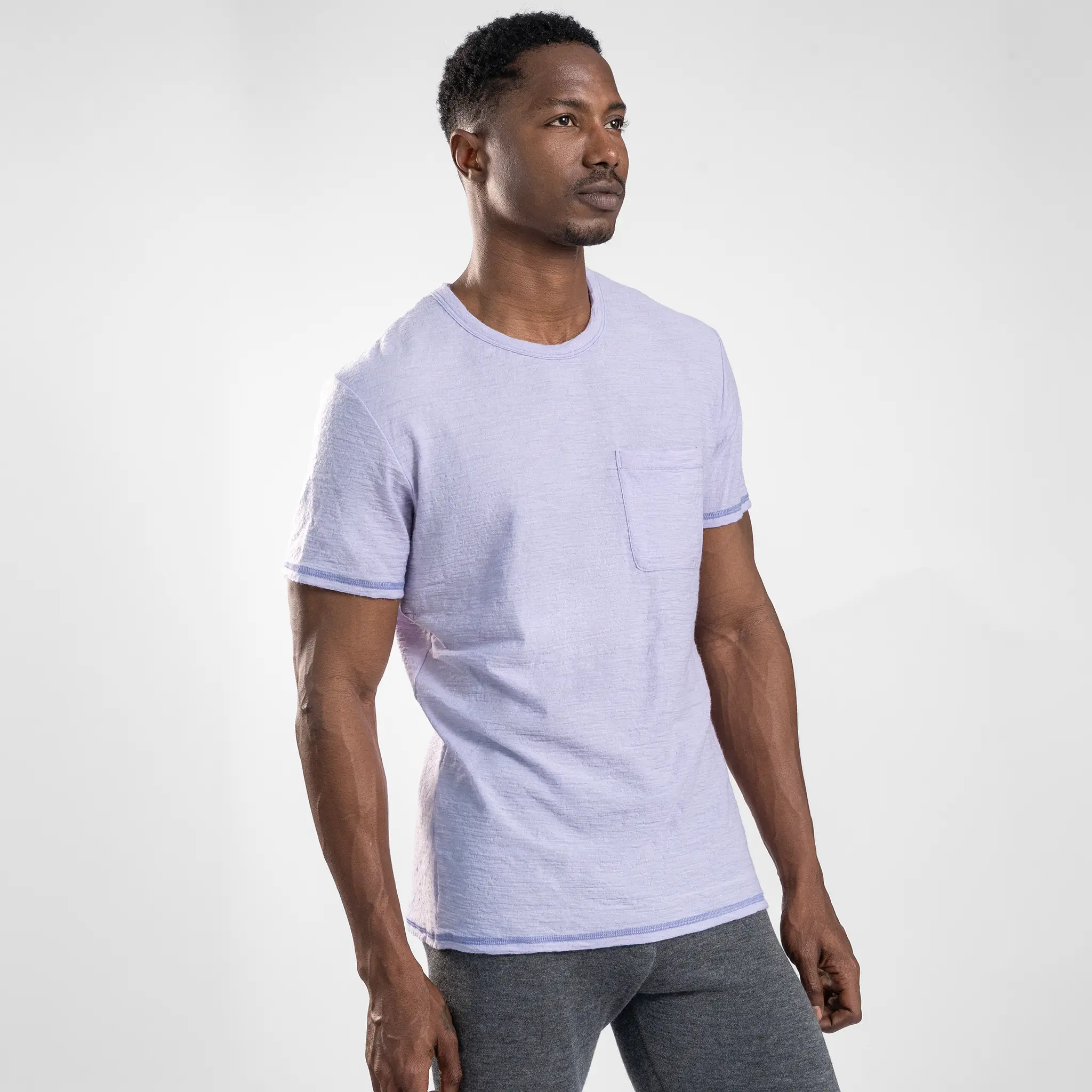 Men's Alpaca Wool Pocket T-Shirt: 160 Ultralight Crew Neck - Image 30