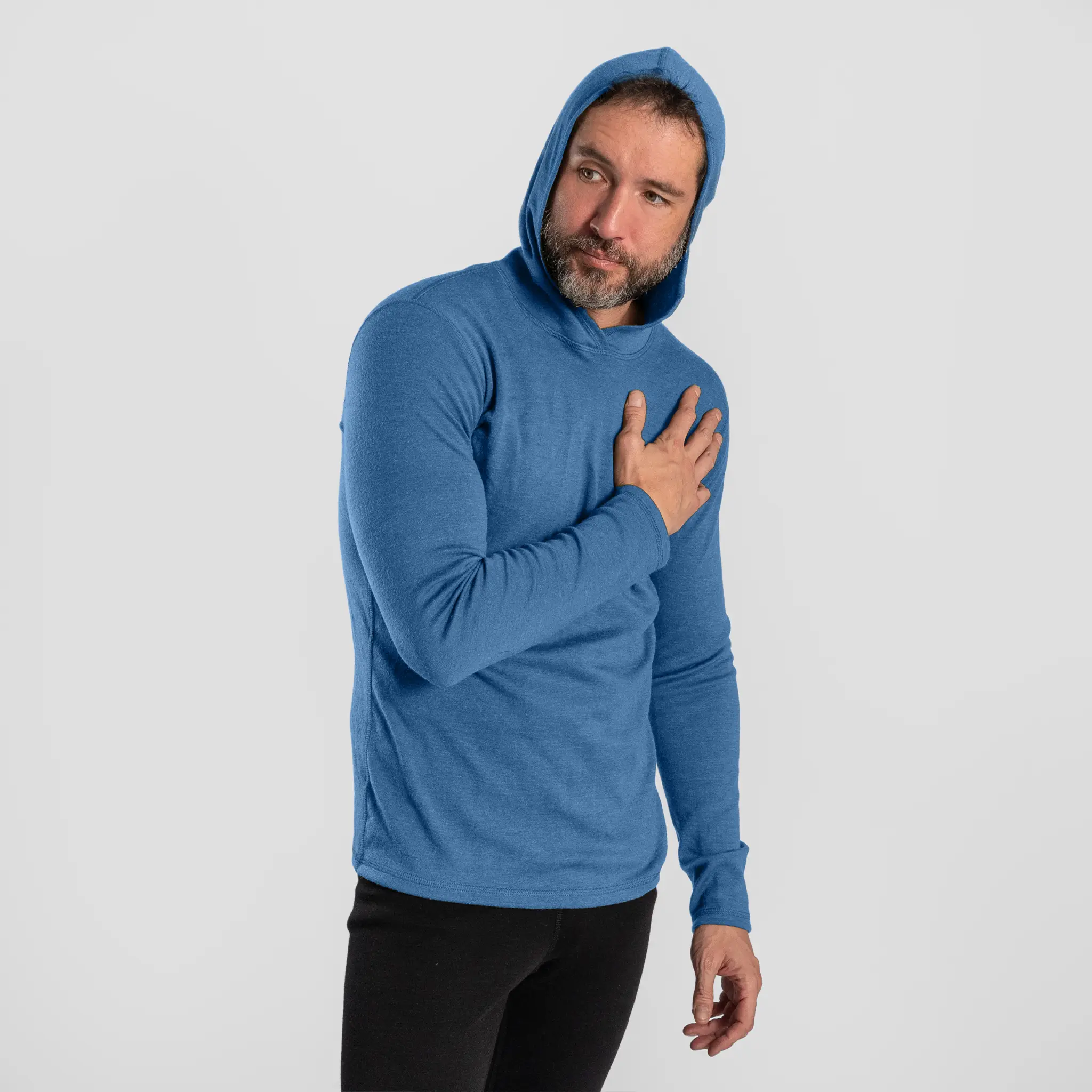 Men's Alpaca Wool Pullover Hoodie: 300 Lightweight - Image 3