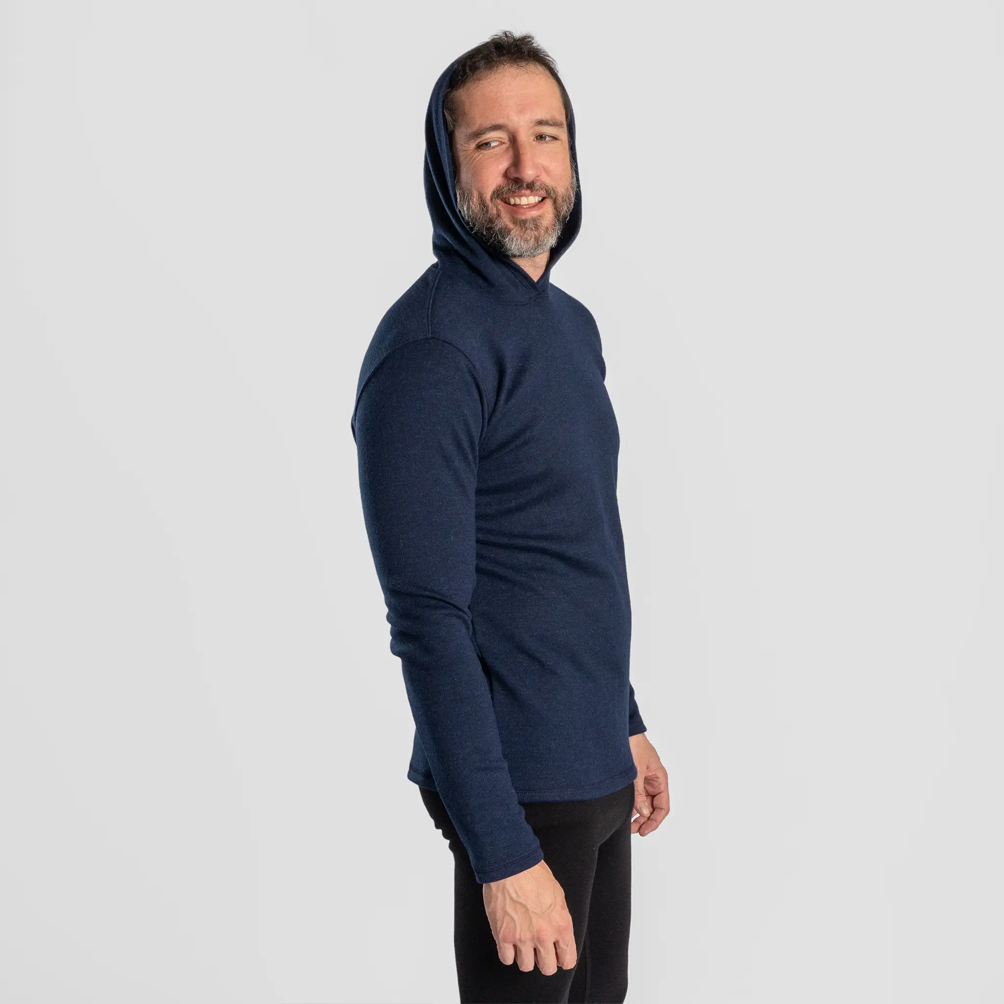 Men's Alpaca Wool Pullover Hoodie: 420 Midweight - Image 12