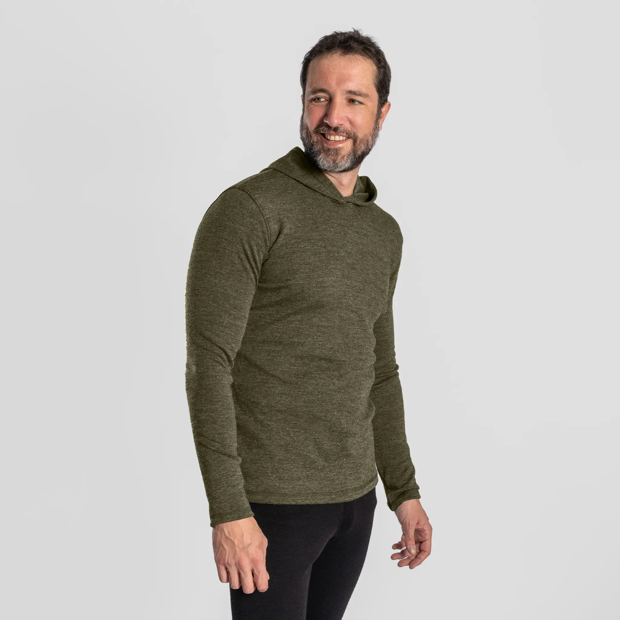 Men's Alpaca Wool Pullover Hoodie: 420 Midweight - Image 15