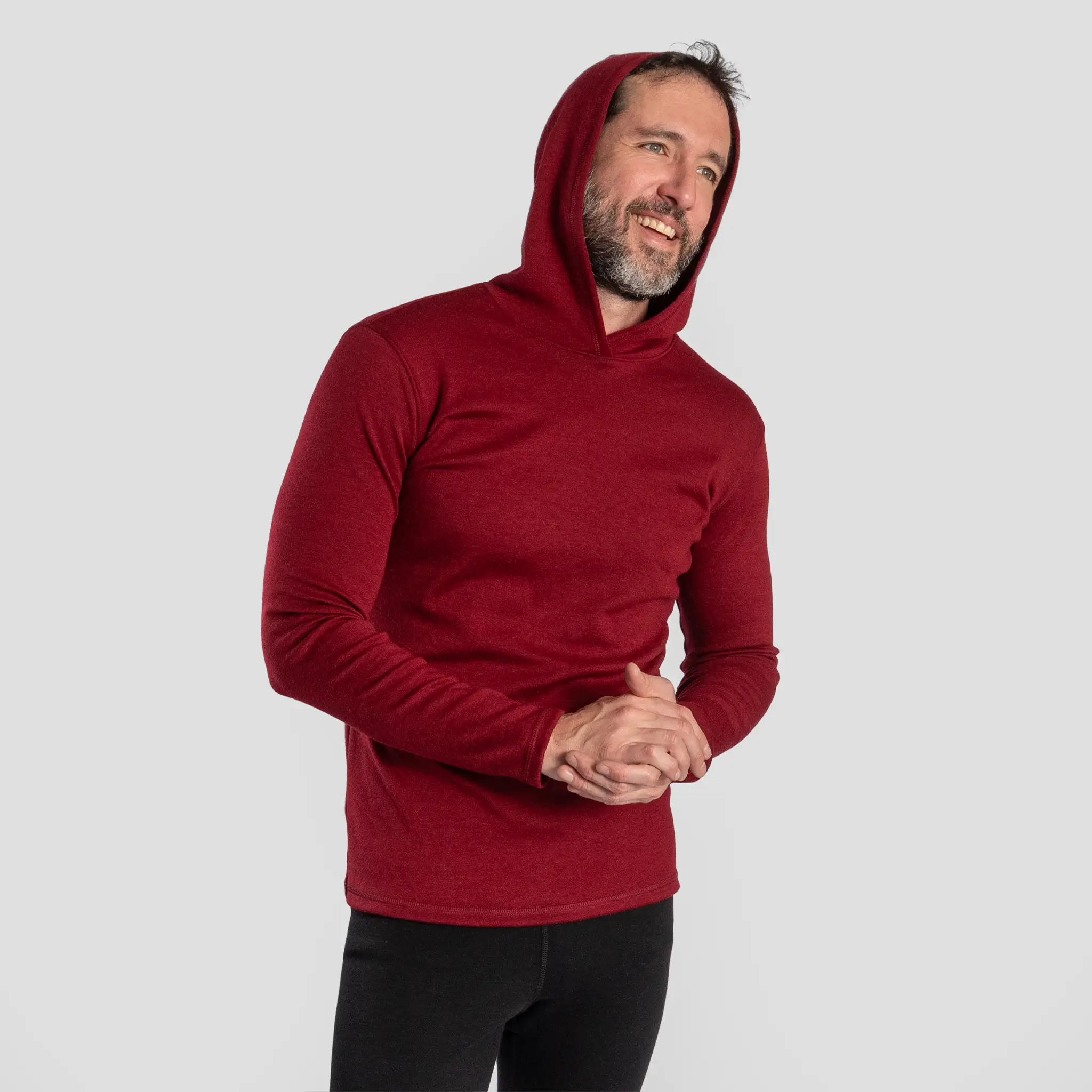Men's Alpaca Wool Pullover Hoodie: 420 Midweight - Image 19