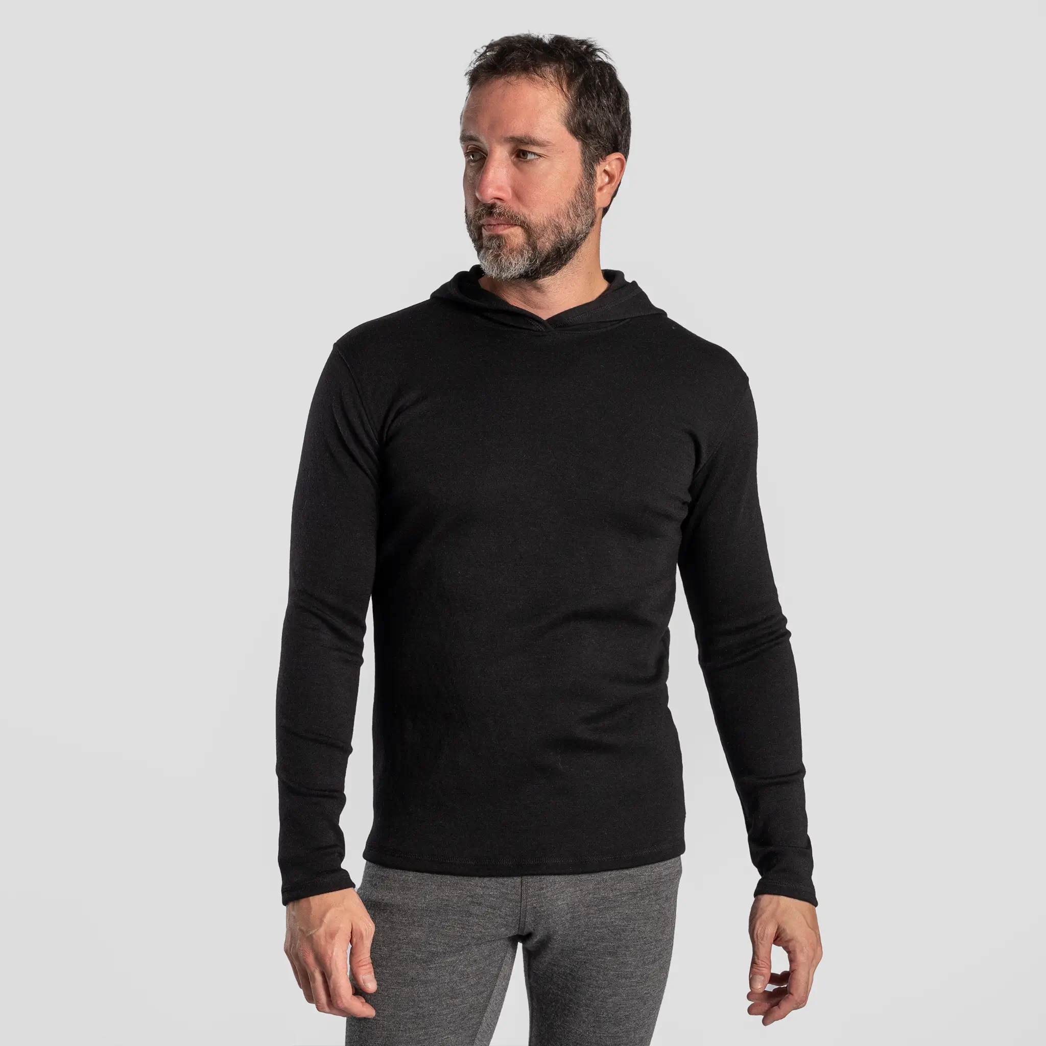 Men's Alpaca Wool Pullover Hoodie: 420 Midweight - Image 3