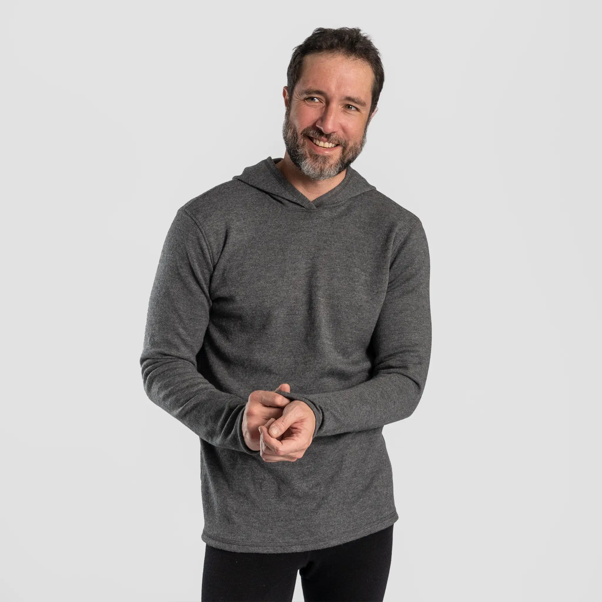 Men's Alpaca Wool Pullover Hoodie: 420 Midweight - Image 7