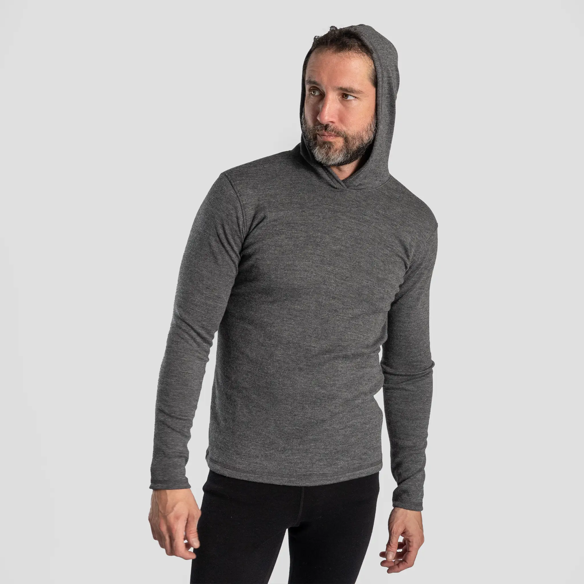 Men's Alpaca Wool Pullover Hoodie: 420 Midweight - Image 8