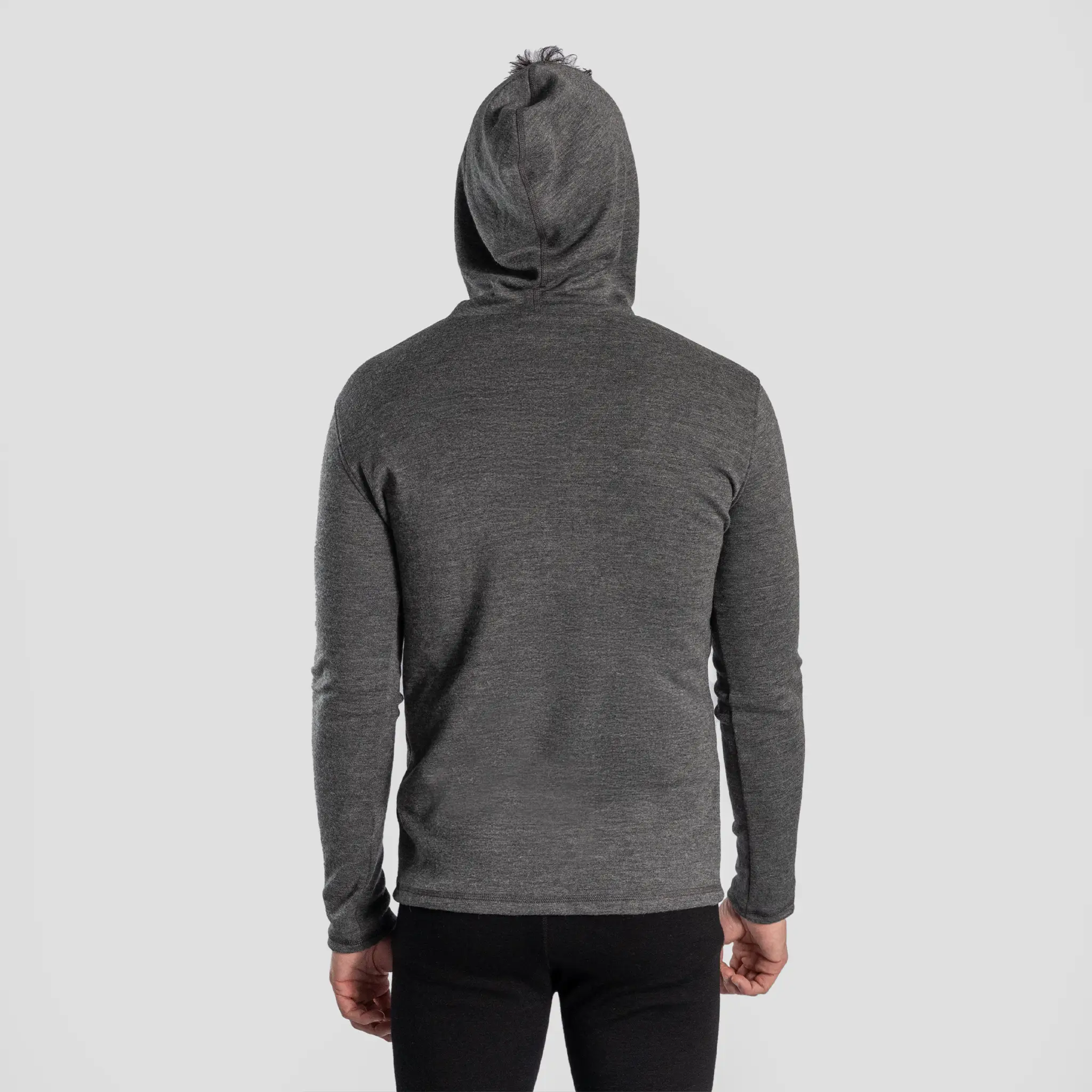 Men's Alpaca Wool Pullover Hoodie: 420 Midweight - Image 9
