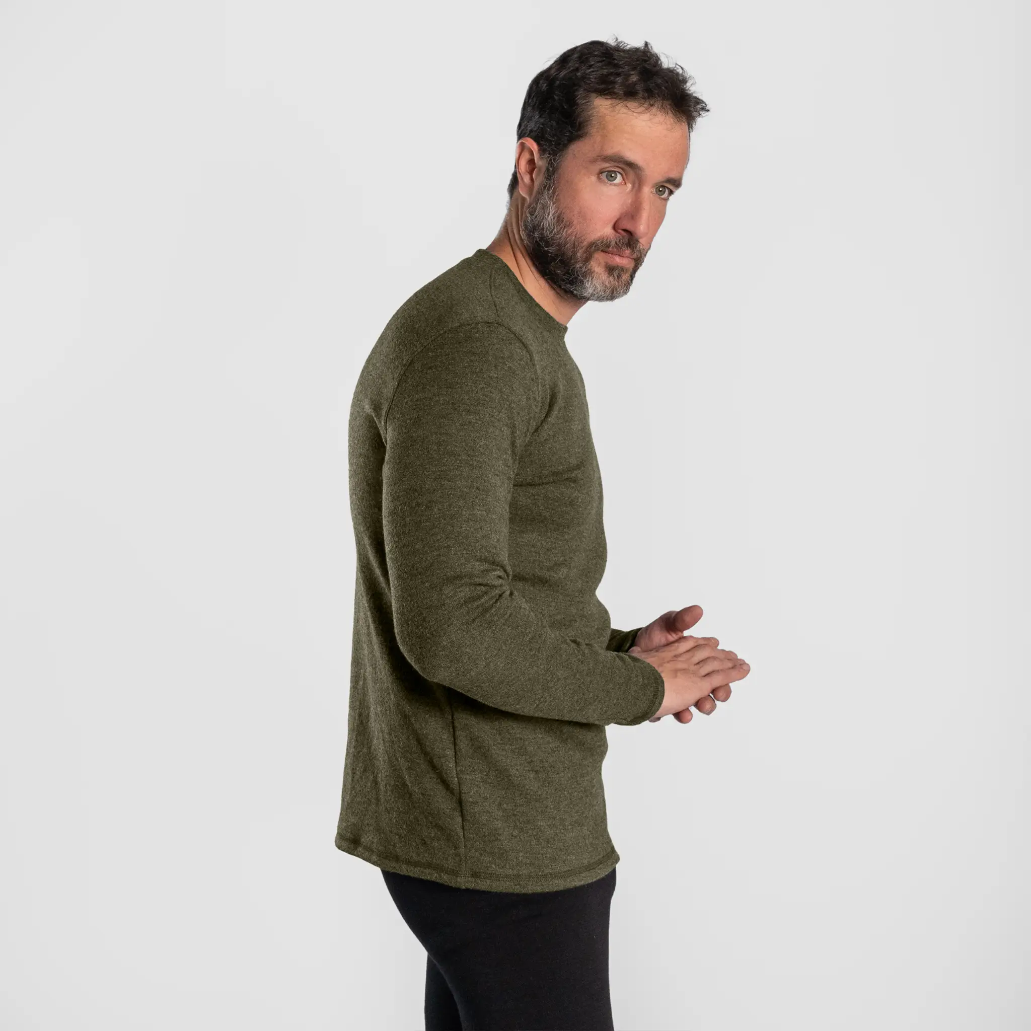 Men's Alpaca Wool Sweater: 420 Midweight - Image 19