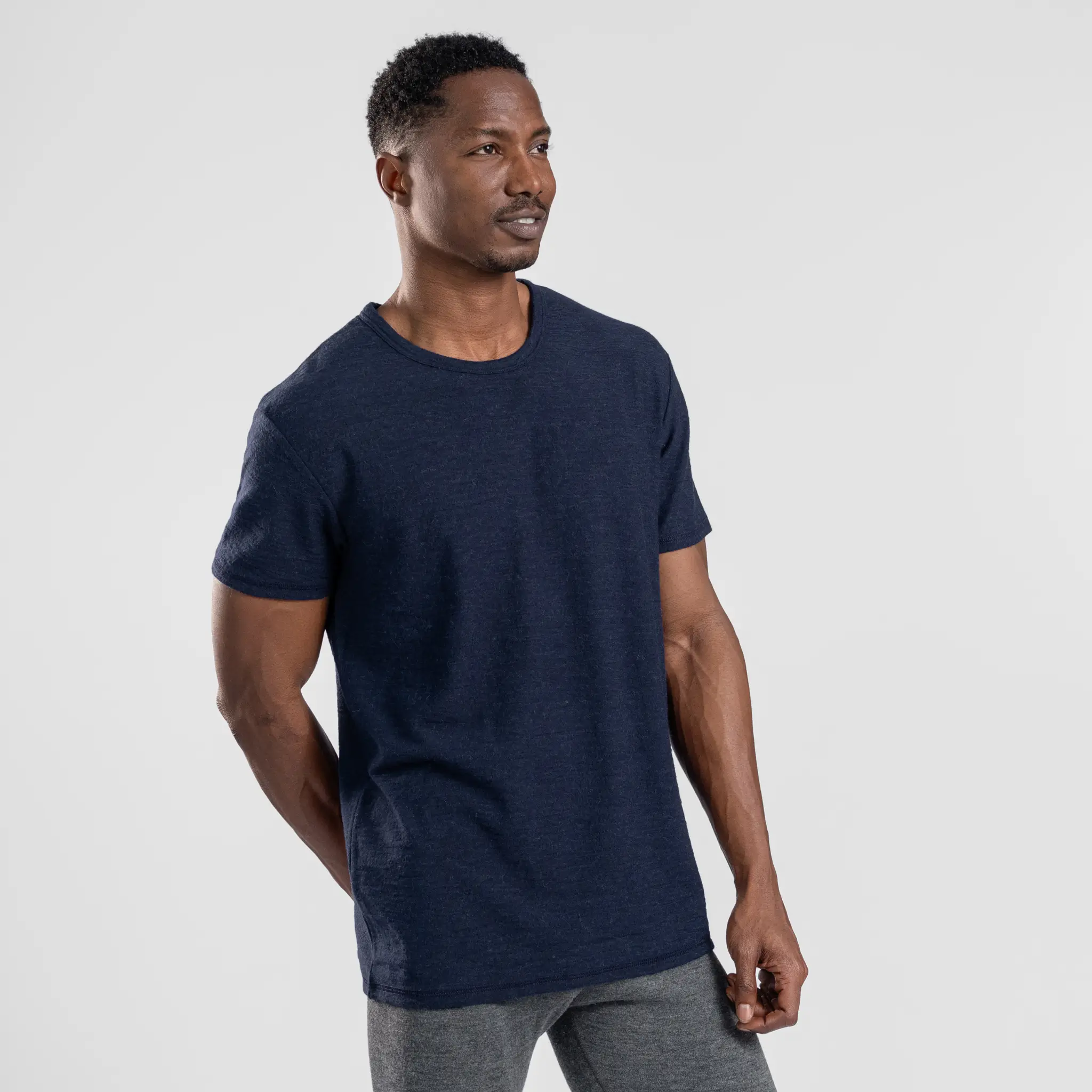 Men's Alpaca Wool T-Shirt: 160 Ultralight Crew Neck - Image 38