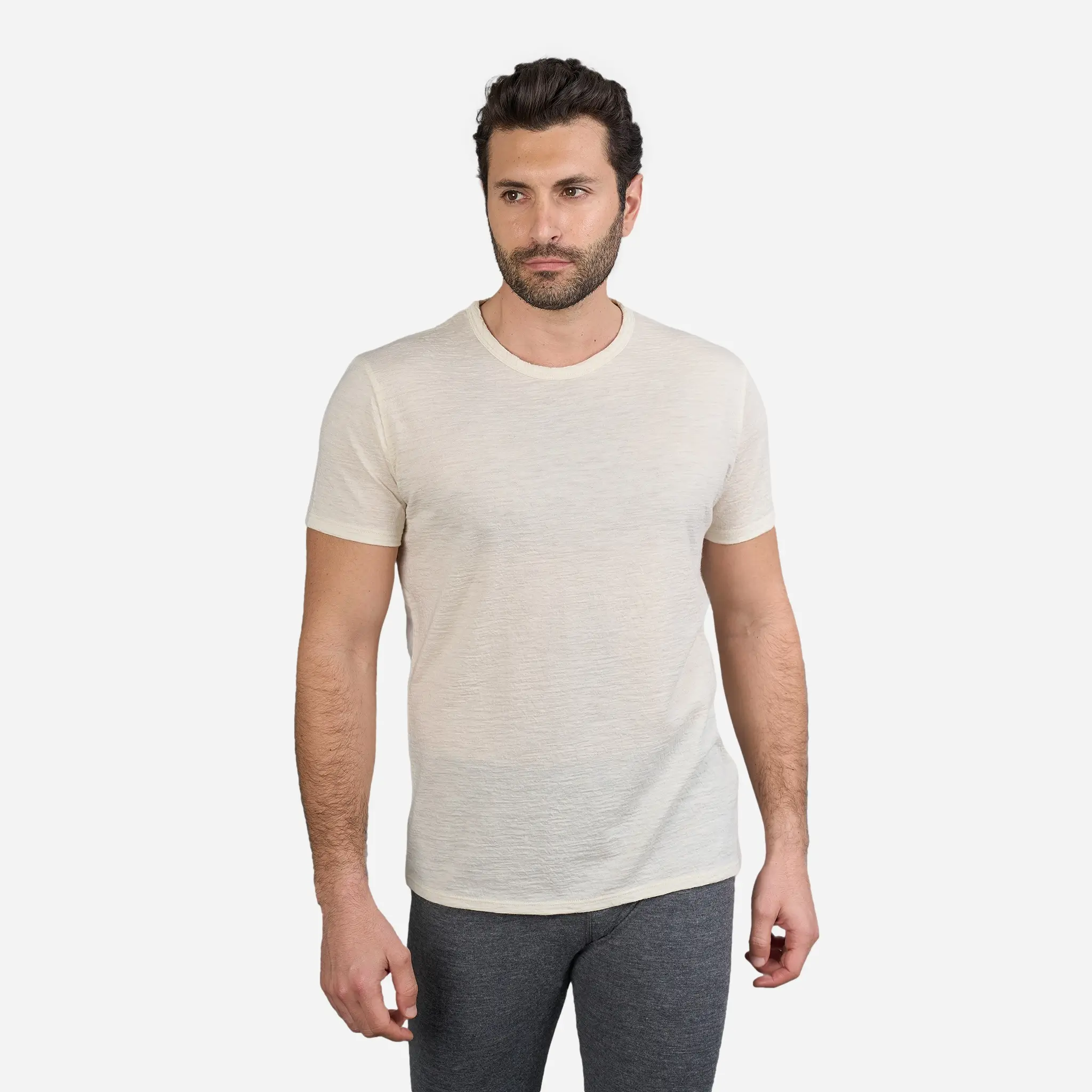 Men's Alpaca Wool T-Shirt: 160 Ultralight Crew Neck - Image 7
