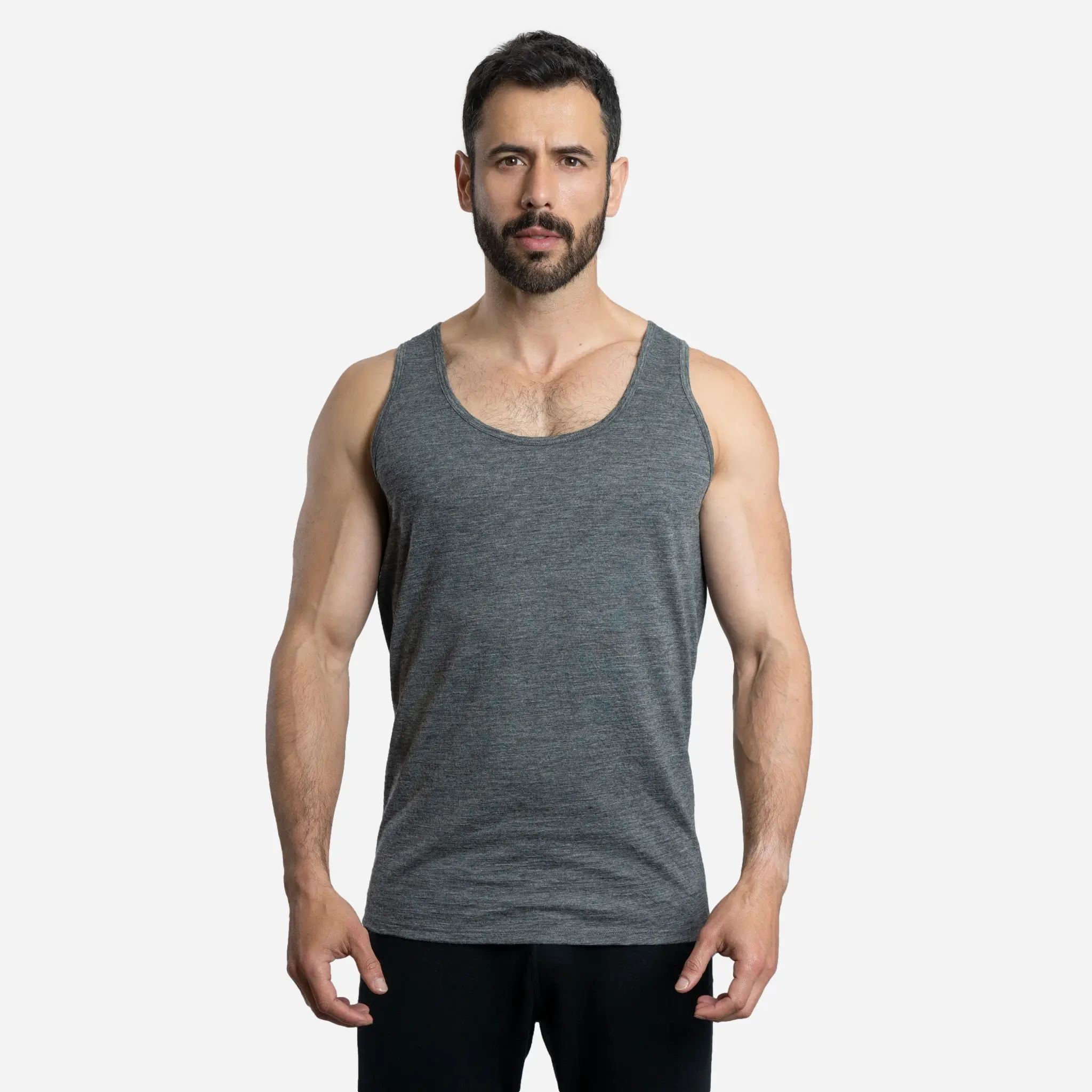 Men's Alpaca Wool Tank Top: 160 Ultralight - Image 11