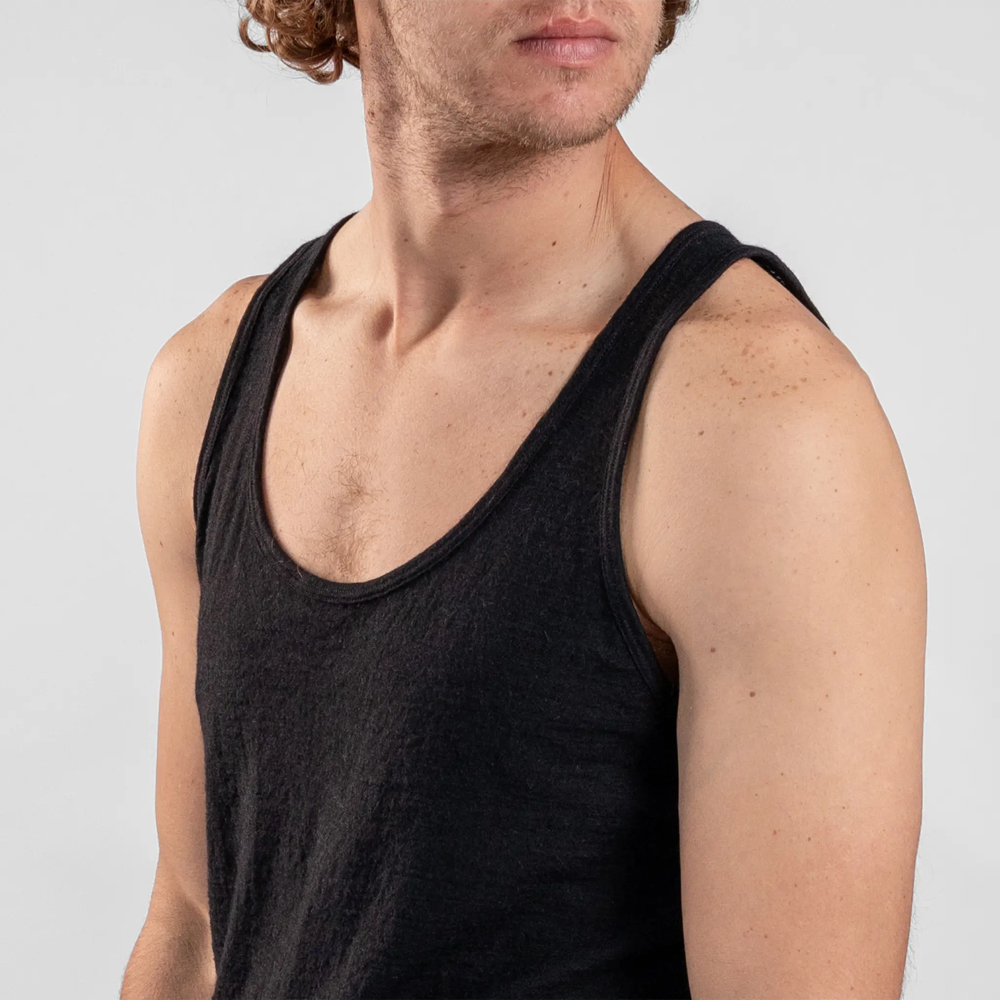 Men's Alpaca Wool Tank Top: 110 Featherweight - Image 3