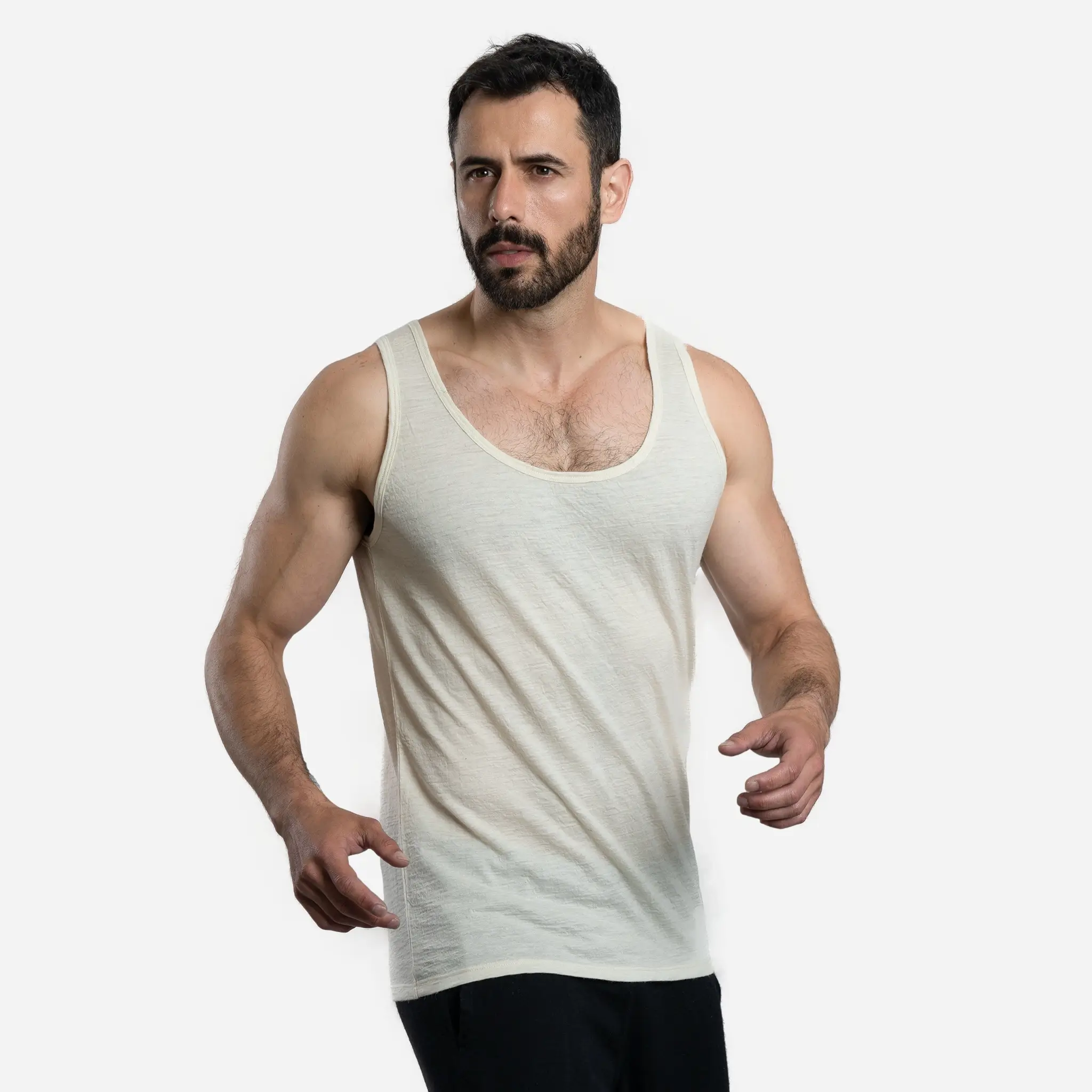 Men's Alpaca Wool Tank Top: 160 Ultralight - Image 16