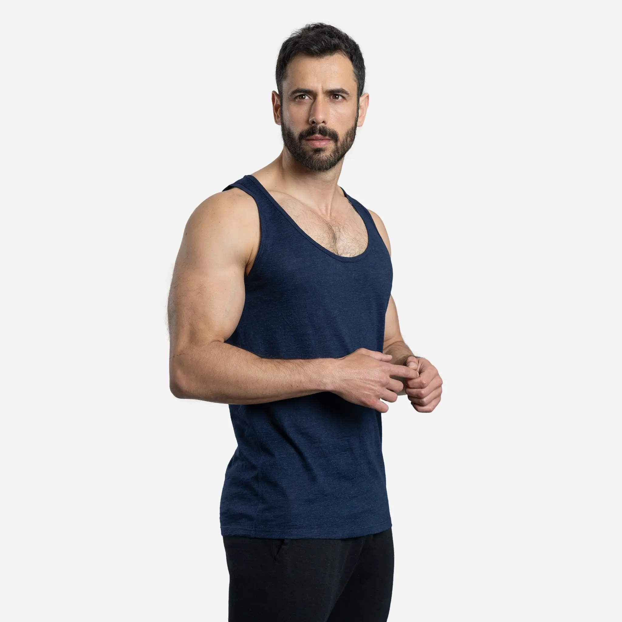 Men's Alpaca Wool Tank Top: 160 Ultralight - Image 3