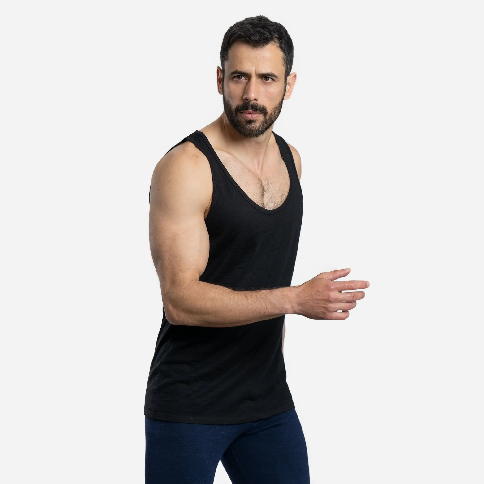 Men's Alpaca Wool Tank Top: 160 Ultralight - Image 7
