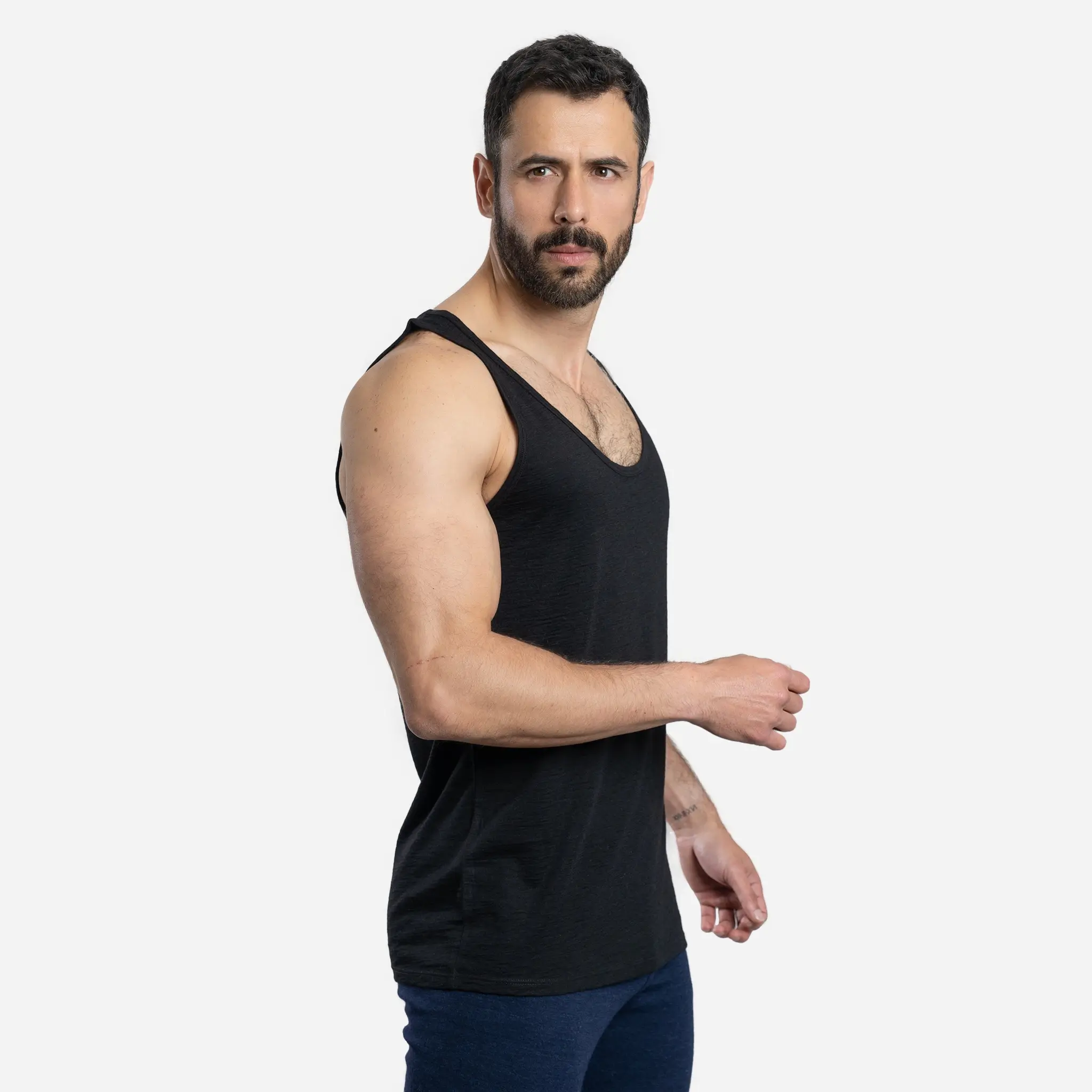 Men's Alpaca Wool Tank Top: 160 Ultralight - Image 8