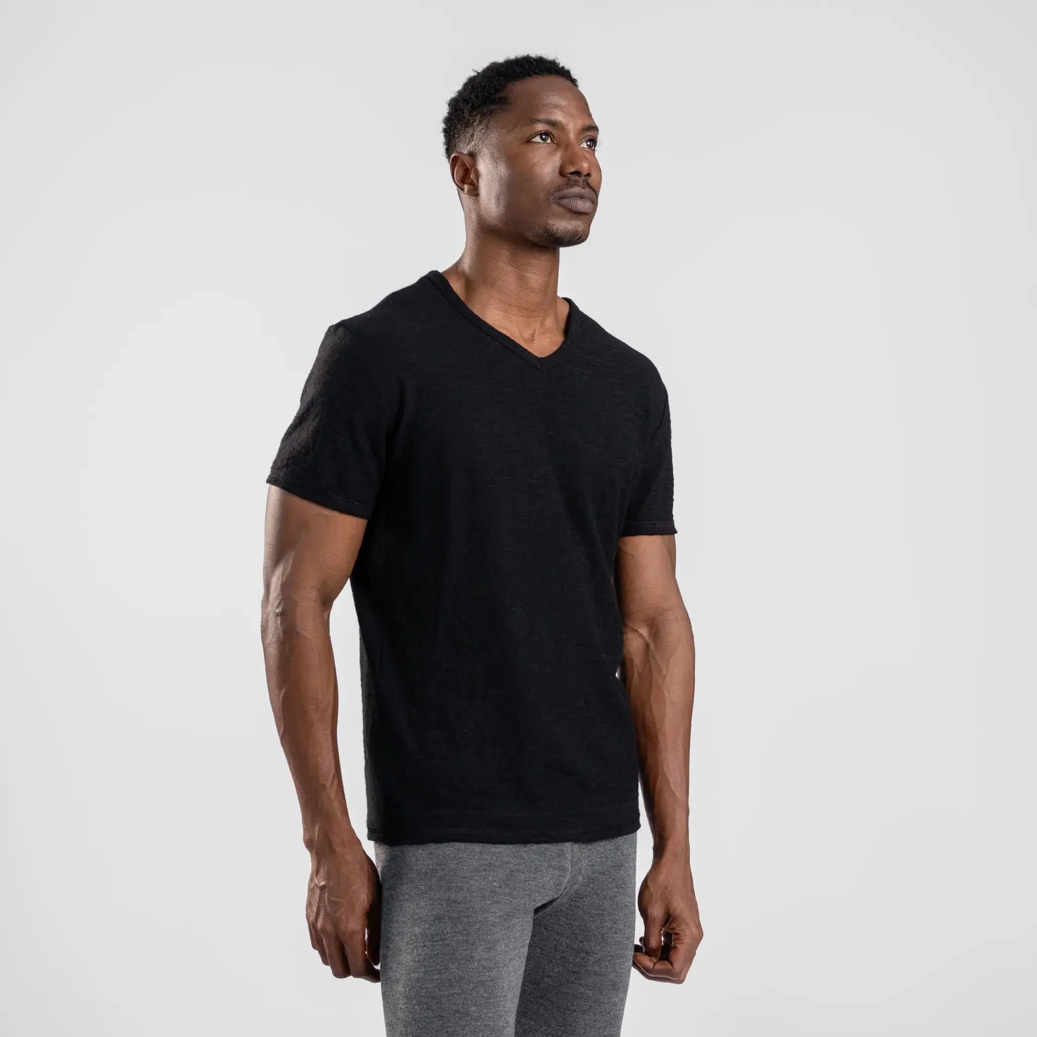 3 Pack Bundle - Men's Alpaca Wool T-Shirt: 160 Ultralight V-Neck - Image 47