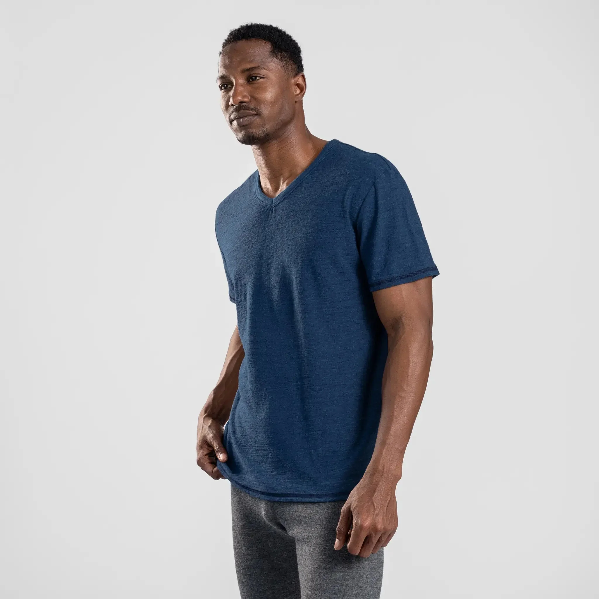 3 Pack Bundle - Men's Alpaca Wool T-Shirt: 160 Ultralight V-Neck - Image 35