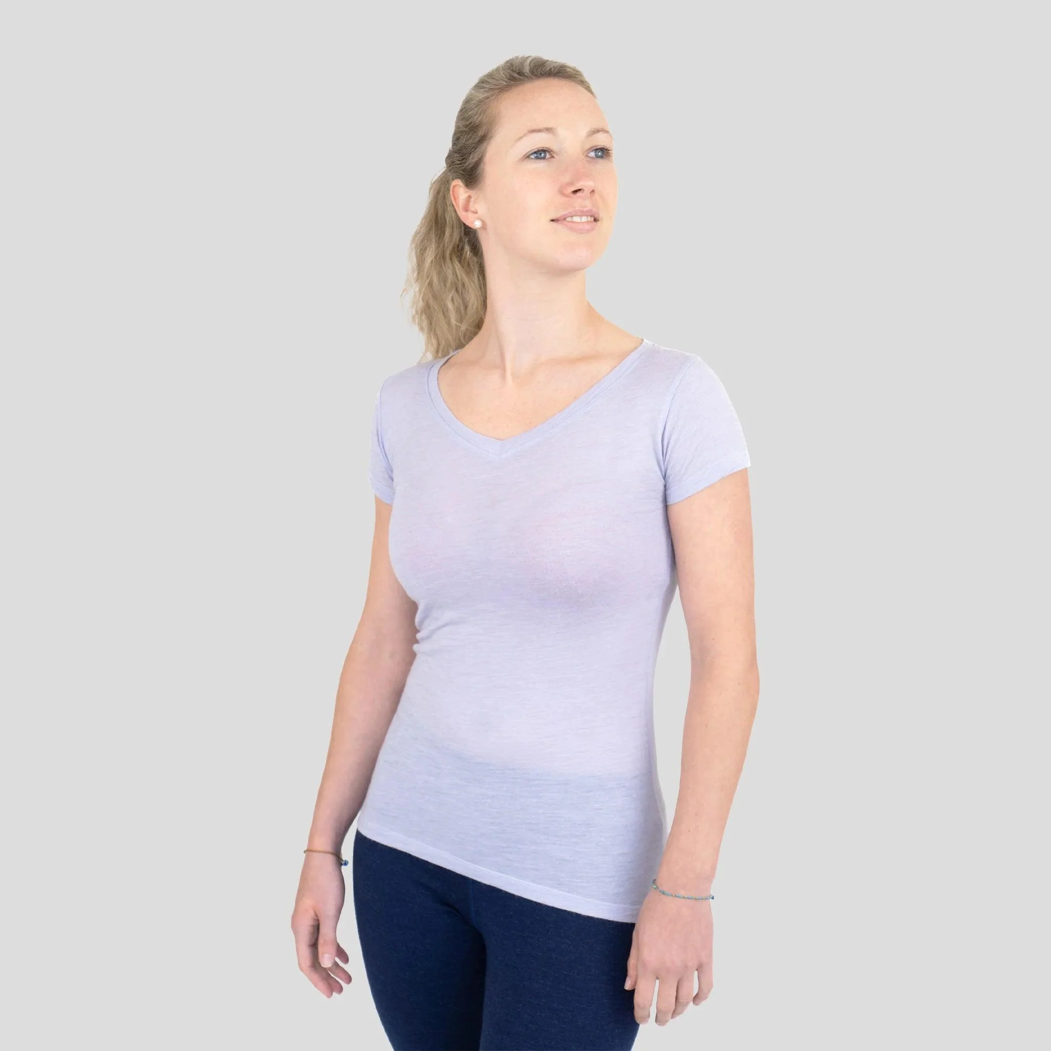 3 Pack Bundle - Women's Alpaca Wool T-Shirt: 160 Ultralight V-Neck - Image 5