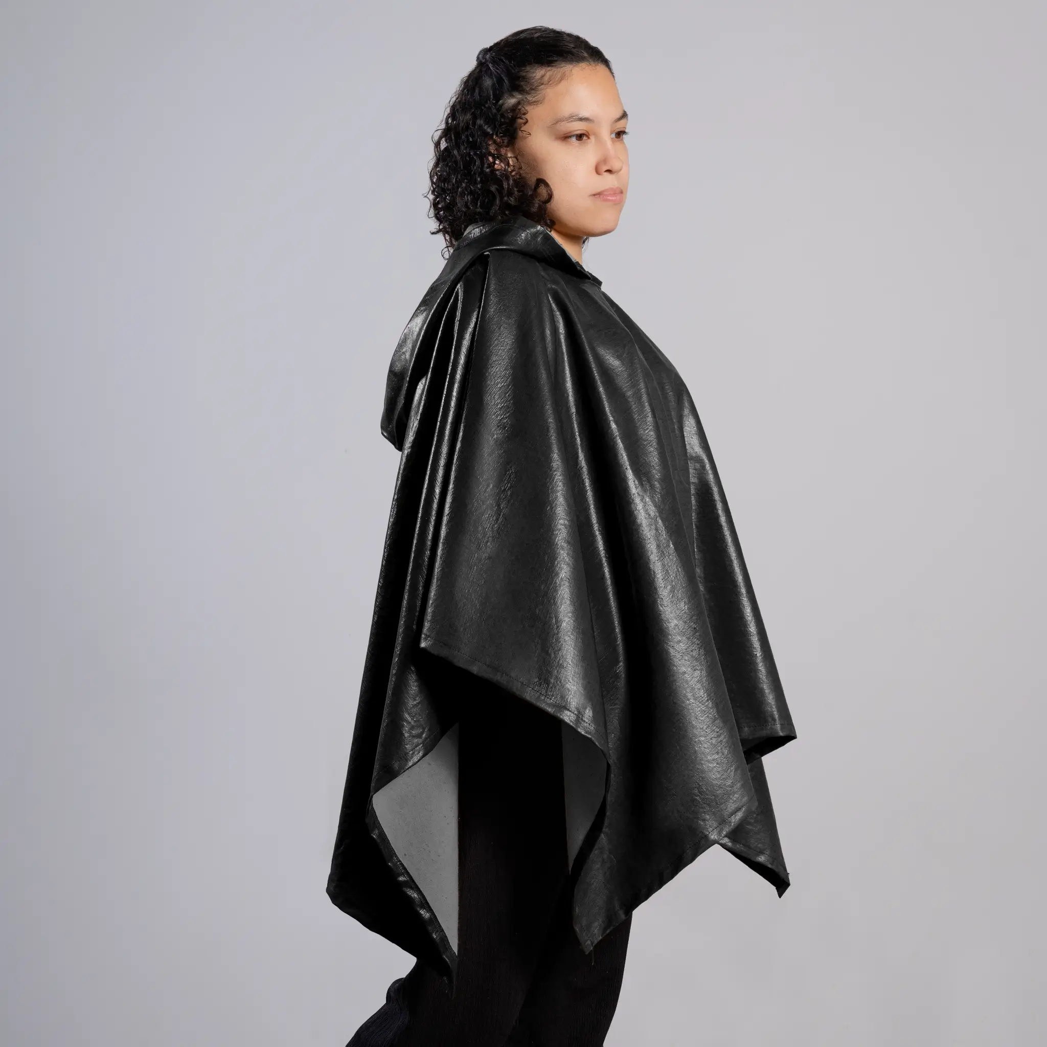 Plastic-Free Waterproof Hooded Rain Poncho - Image 3