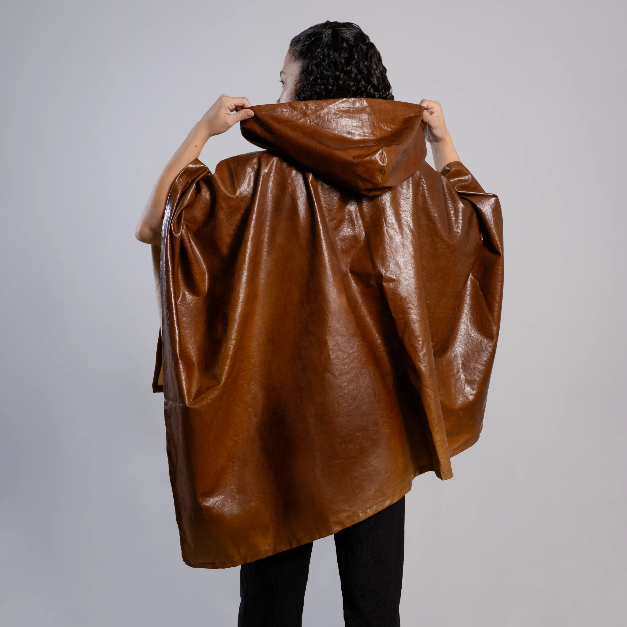 Plastic-Free Waterproof Hooded Rain Poncho - Image 7
