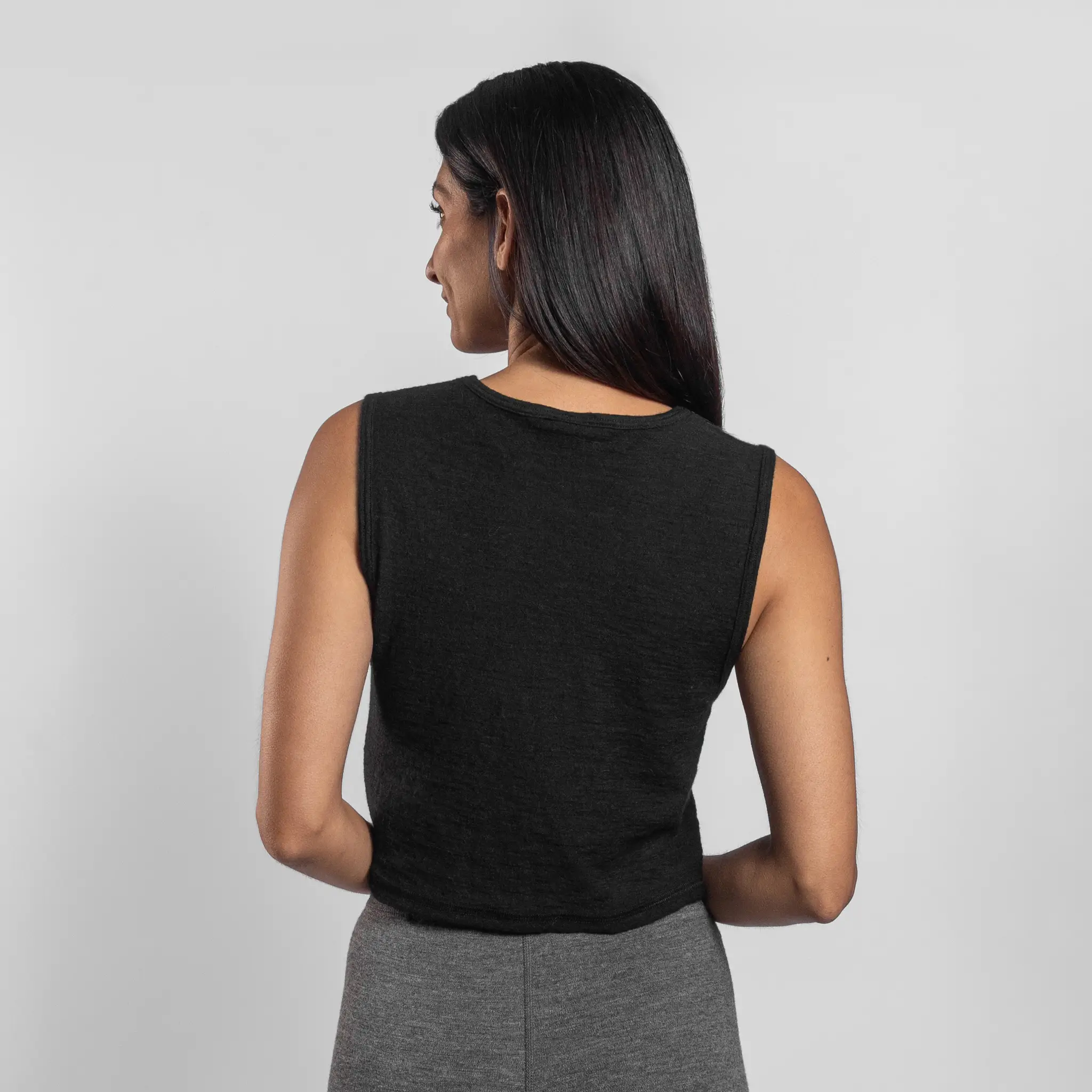 Women's Alpaca Wool Crop Tank Top: 110 Featherweight - Image 3