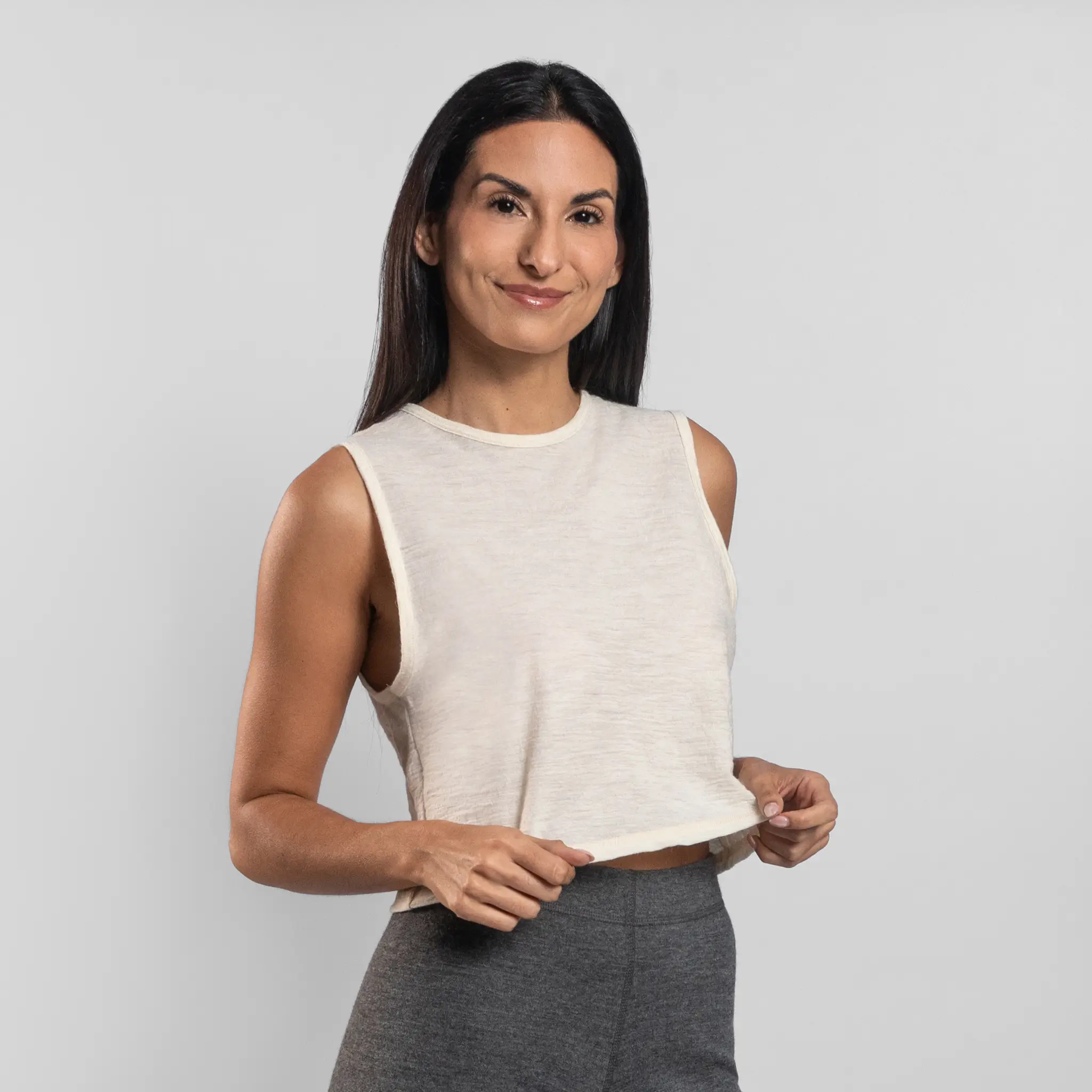 Women's Alpaca Wool Crop Tank Top: 110 Featherweight - Image 5