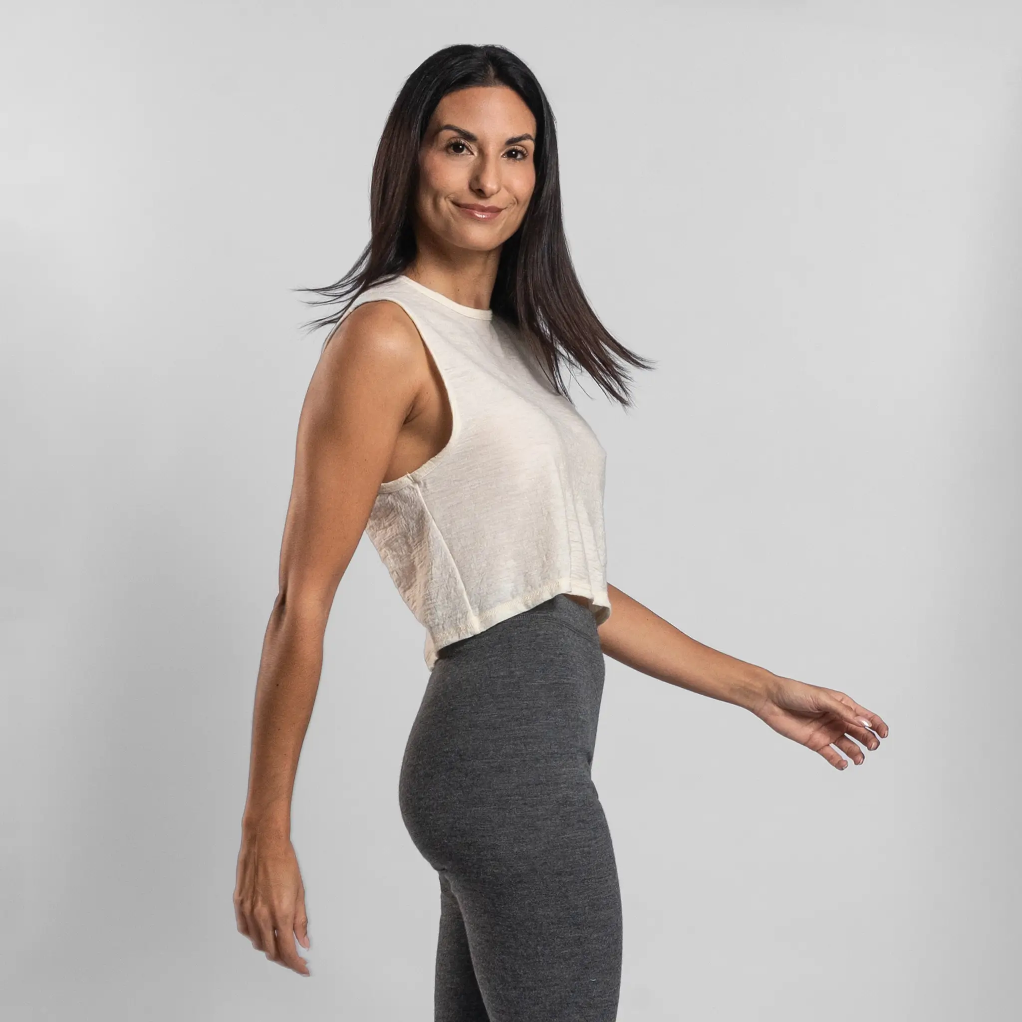 Women's Alpaca Wool Crop Tank Top: 110 Featherweight - Image 6