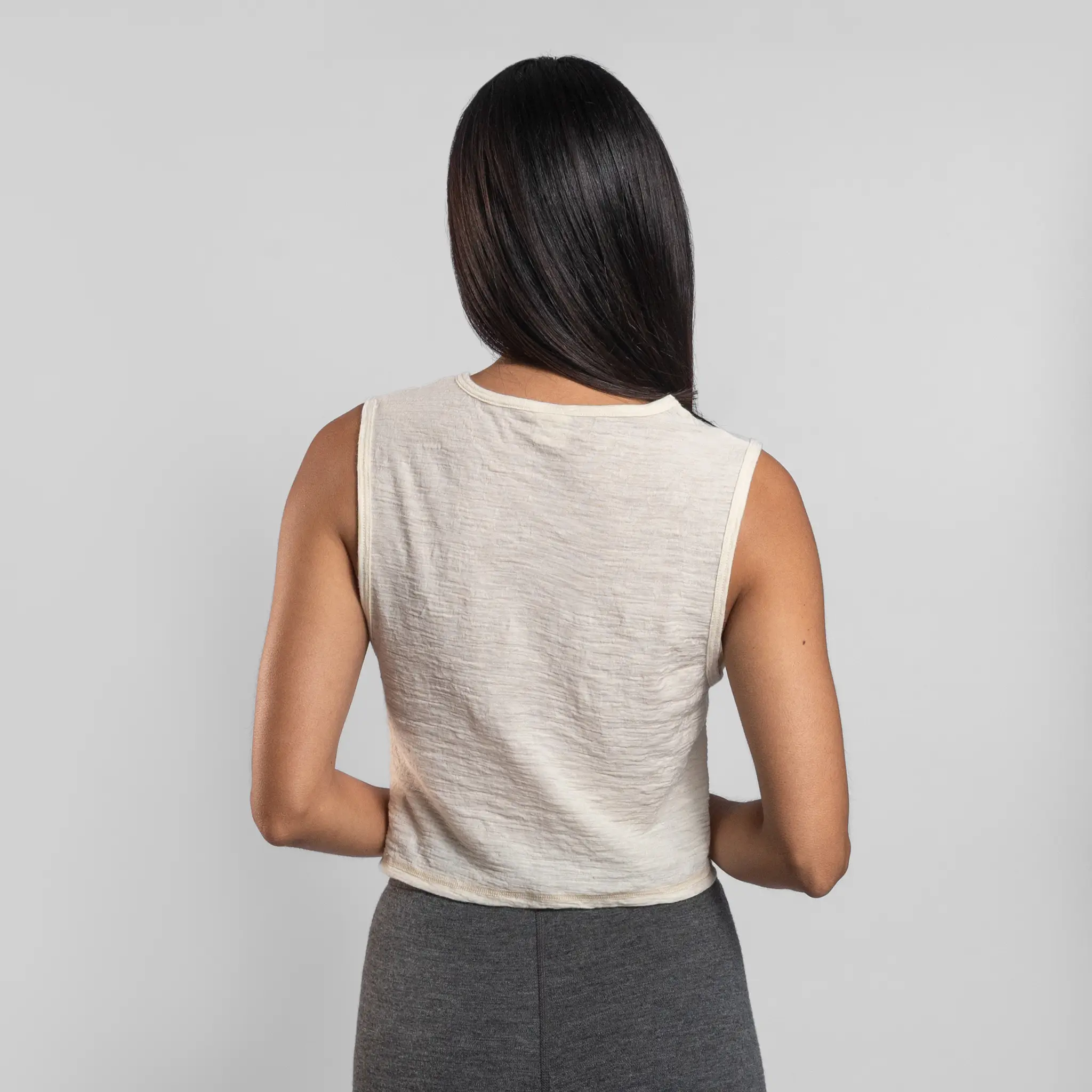 Women's Alpaca Wool Crop Tank Top: 110 Featherweight - Image 7