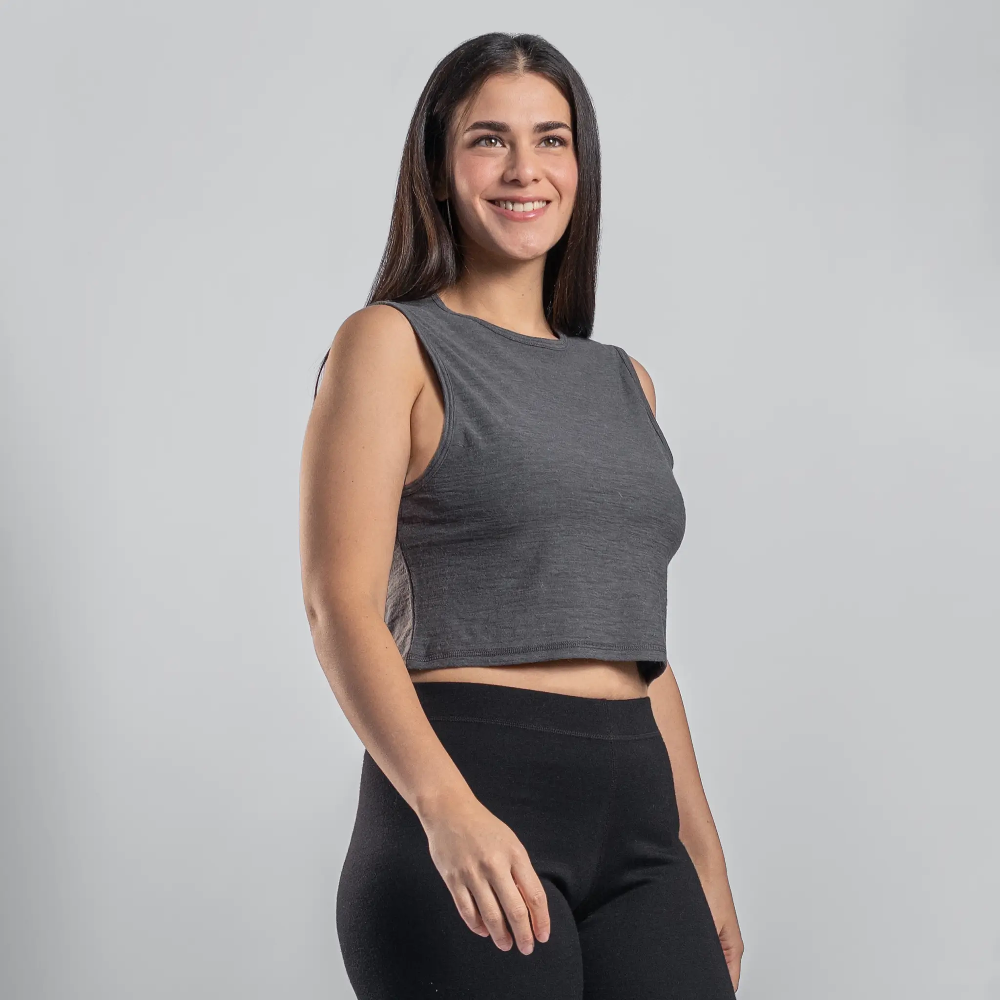 Women's Alpaca Wool Crop Tank Top: 160 Ultralight - Image 13
