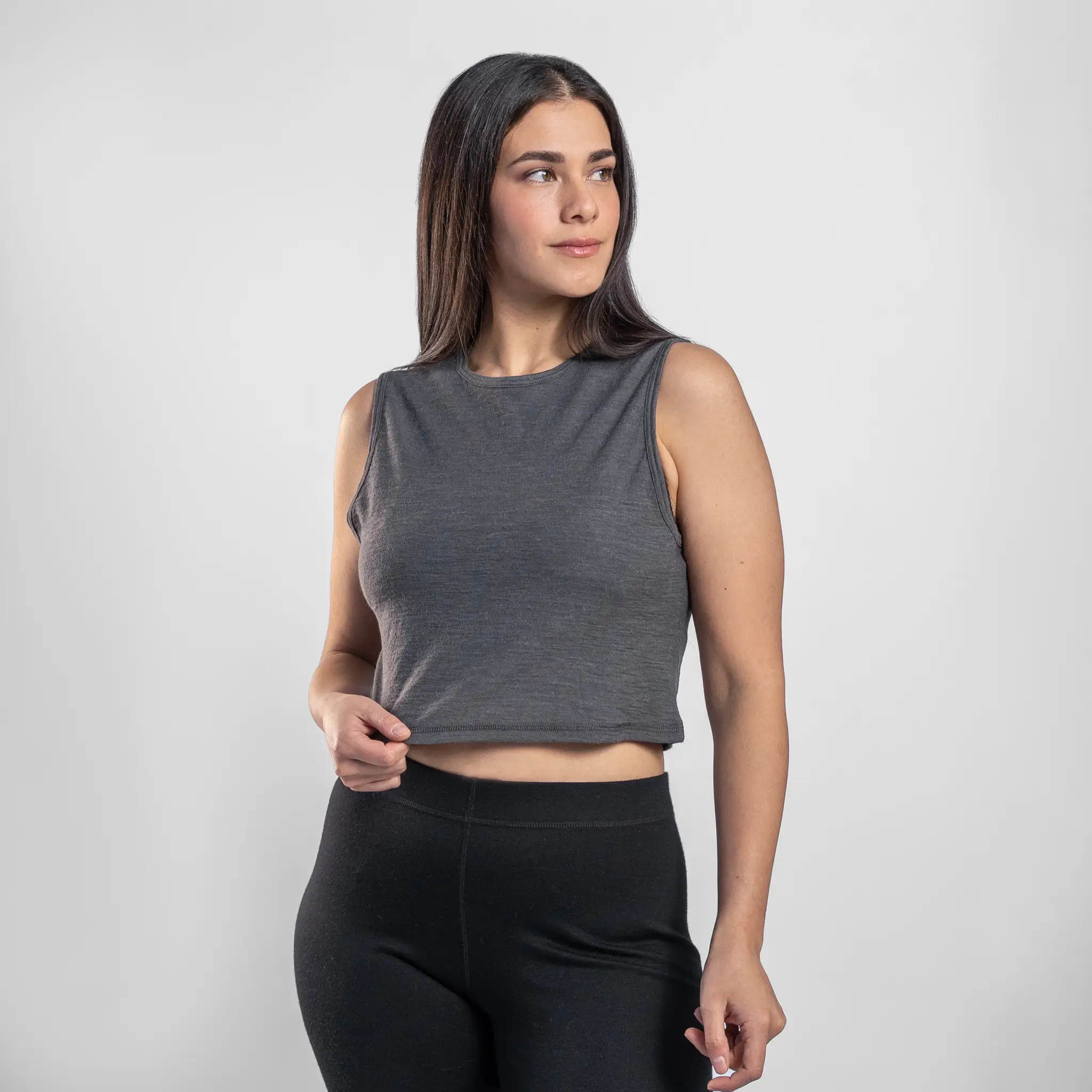 Women's Alpaca Wool Crop Tank Top: 160 Ultralight - Image 14