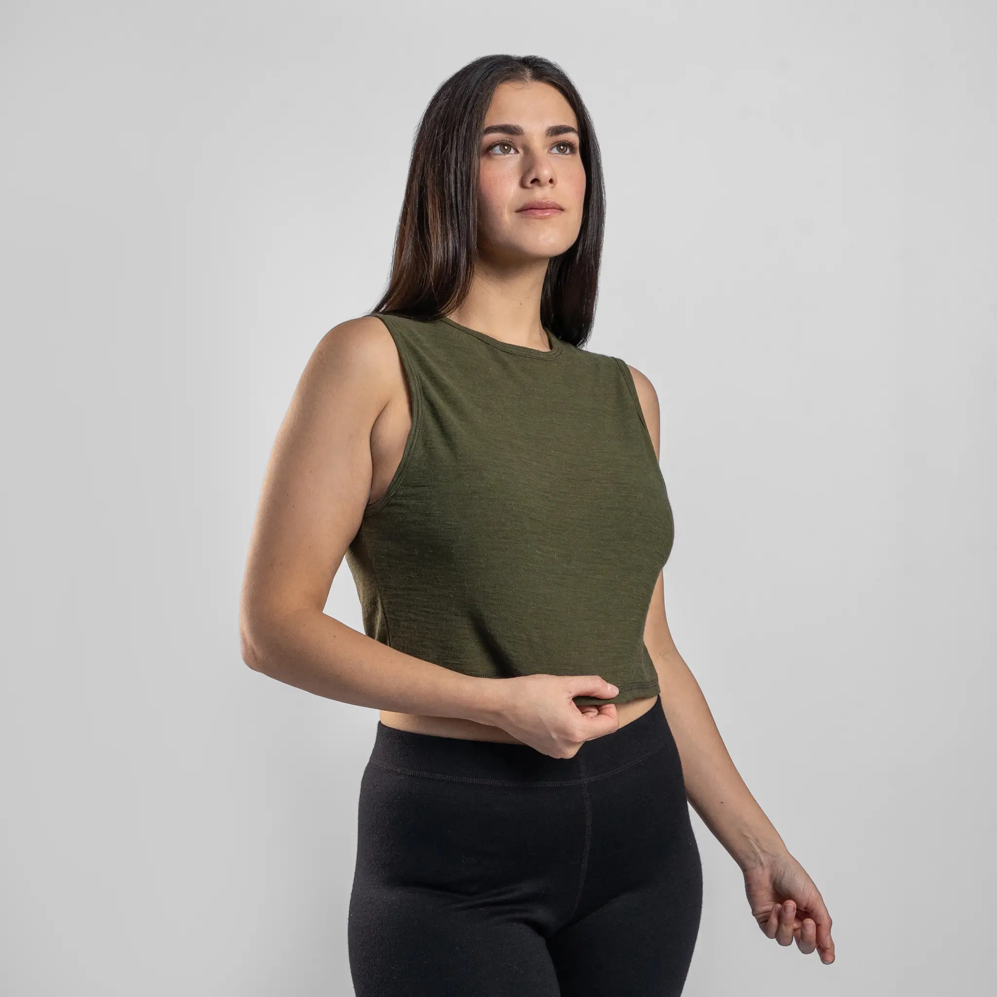 Women's Alpaca Wool Crop Tank Top: 160 Ultralight - Image 17
