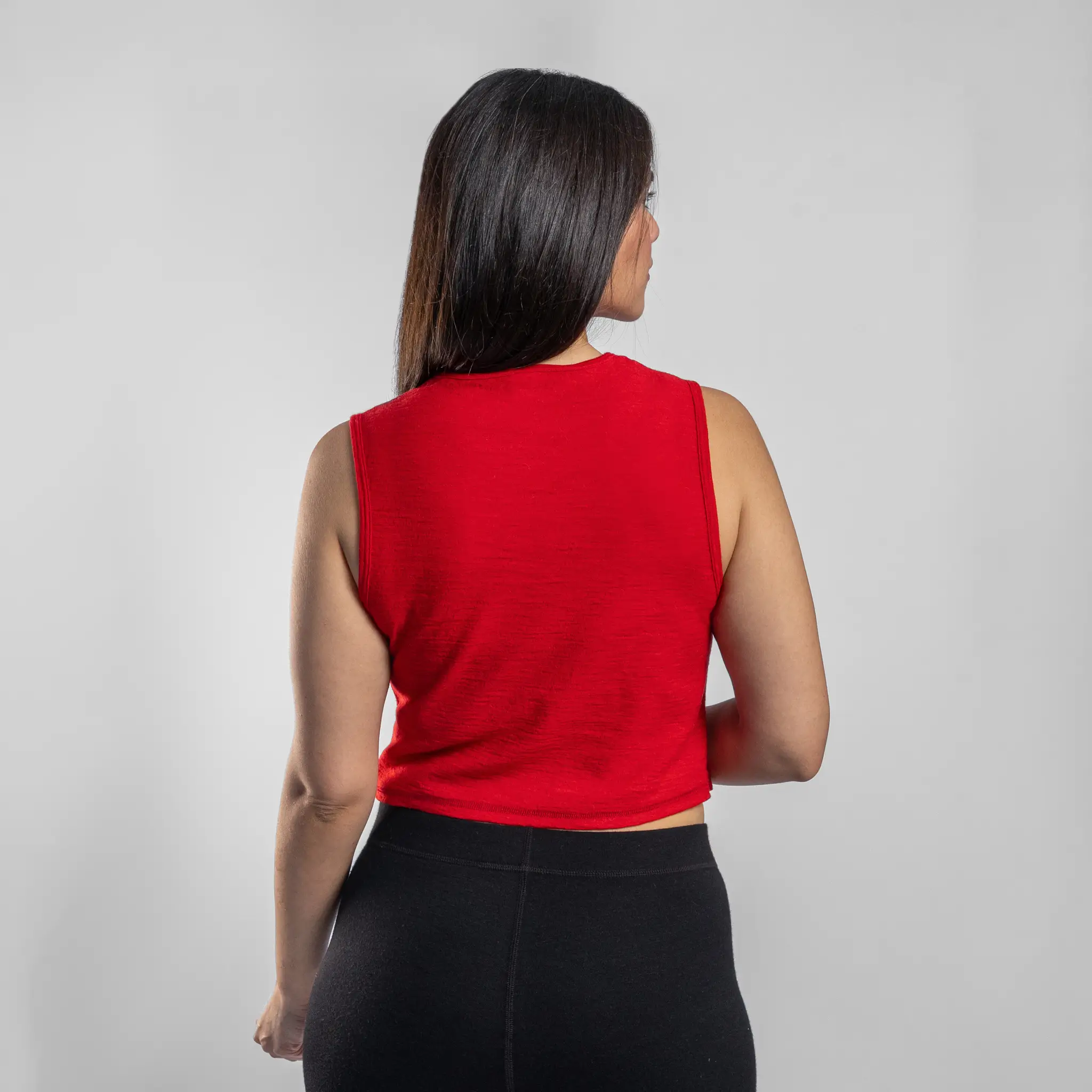 Women's Alpaca Wool Crop Tank Top: 160 Ultralight - Image 27
