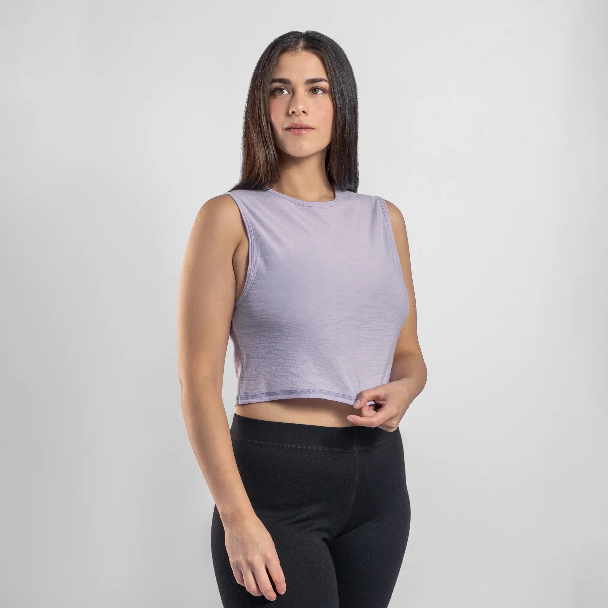 Women's Alpaca Wool Crop Tank Top: 160 Ultralight - Image 29