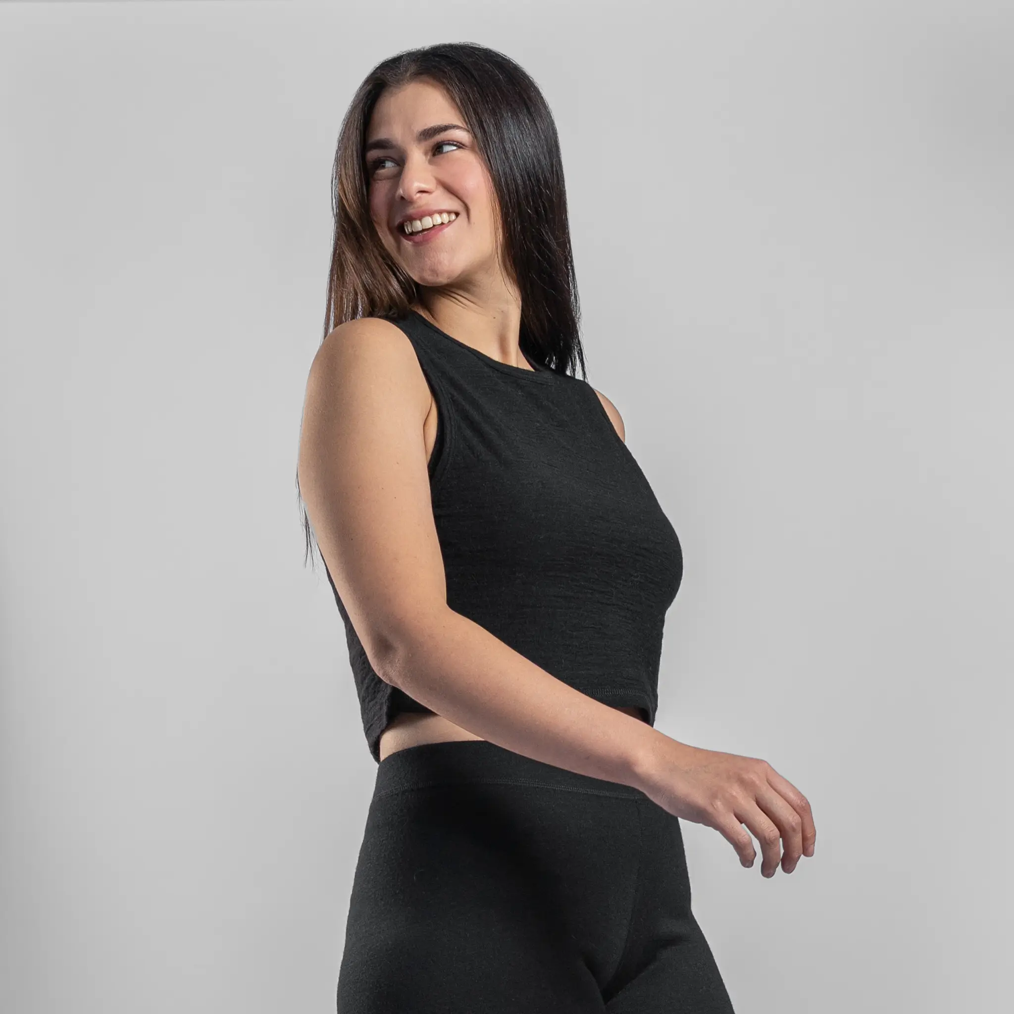 Women's Alpaca Wool Crop Tank Top: 160 Ultralight - Image 6