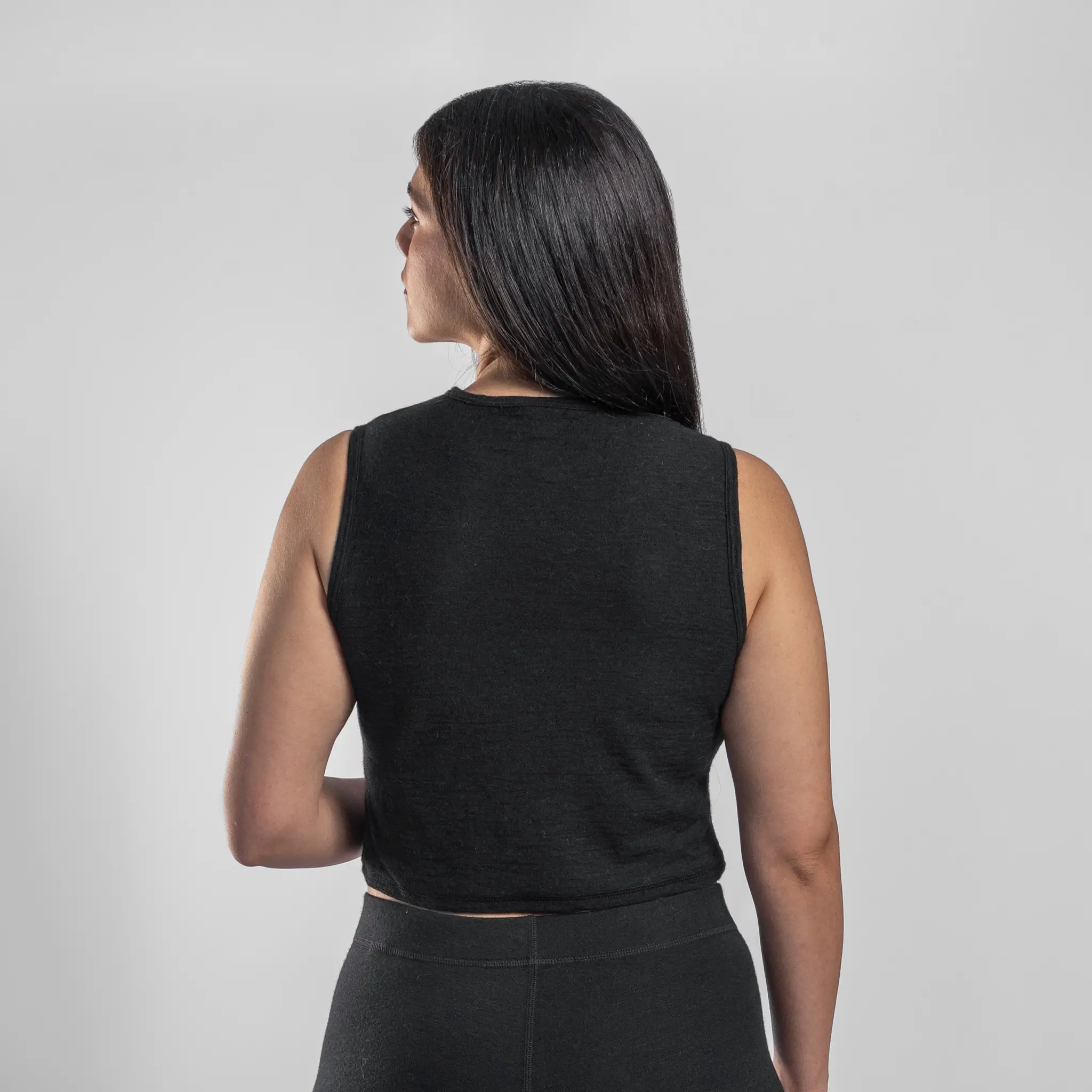 Women's Alpaca Wool Crop Tank Top: 160 Ultralight - Image 7