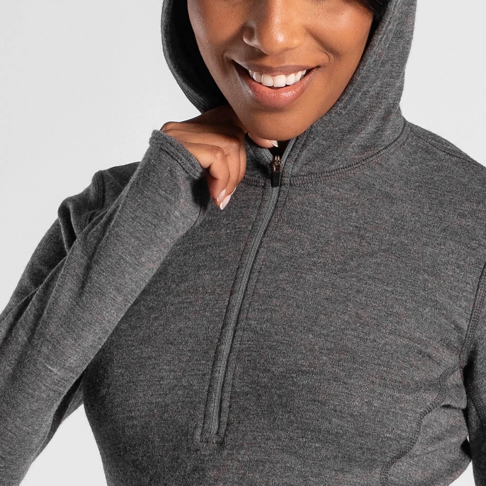 Women's Alpaca Wool Hoodie: 300 Lightweight Half-Zip - Image 11